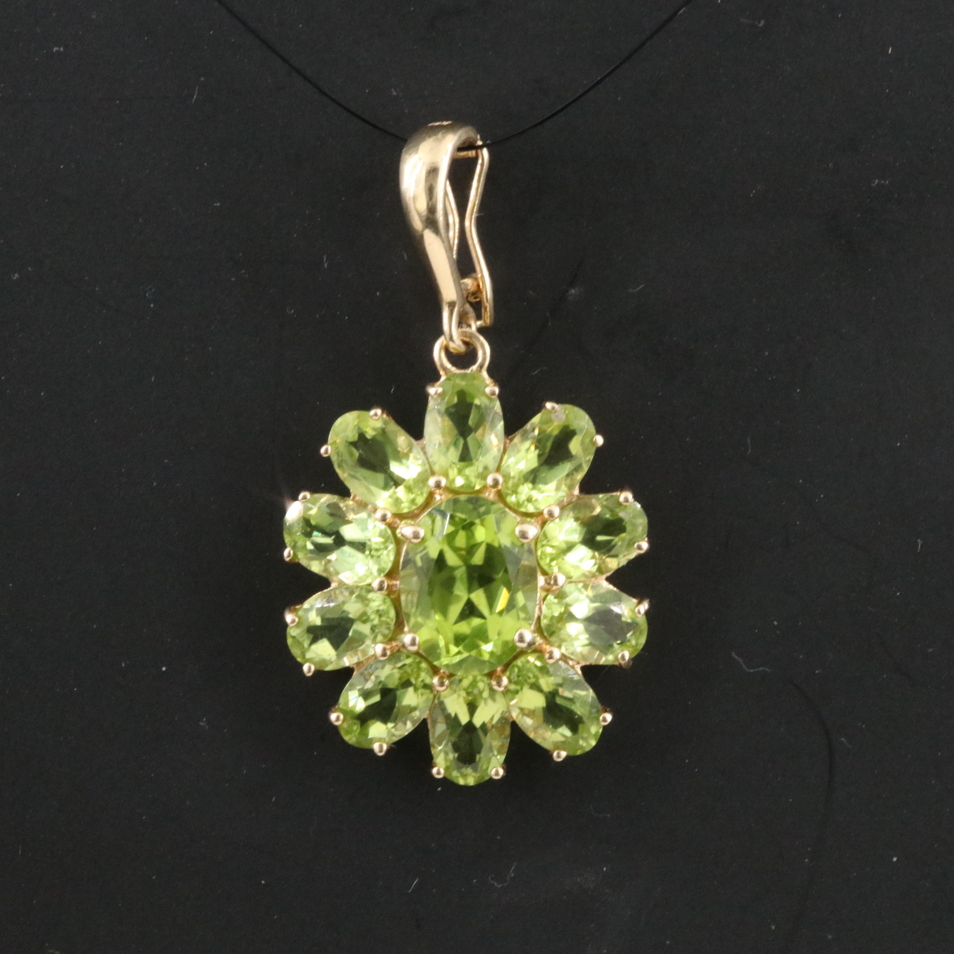 10K Peridot Pendant with 14K Enhancer Bail