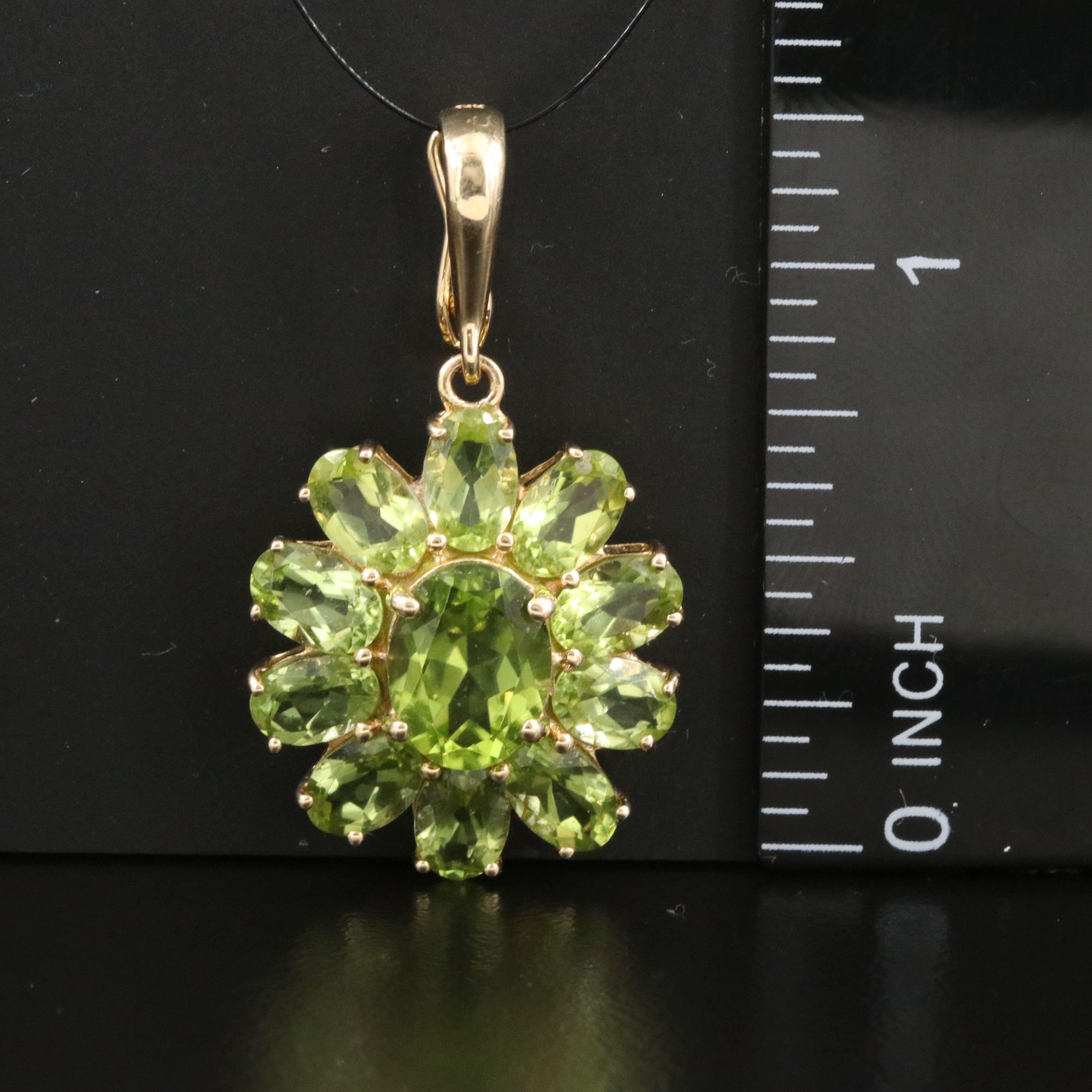 10K Peridot Pendant with 14K Enhancer Bail