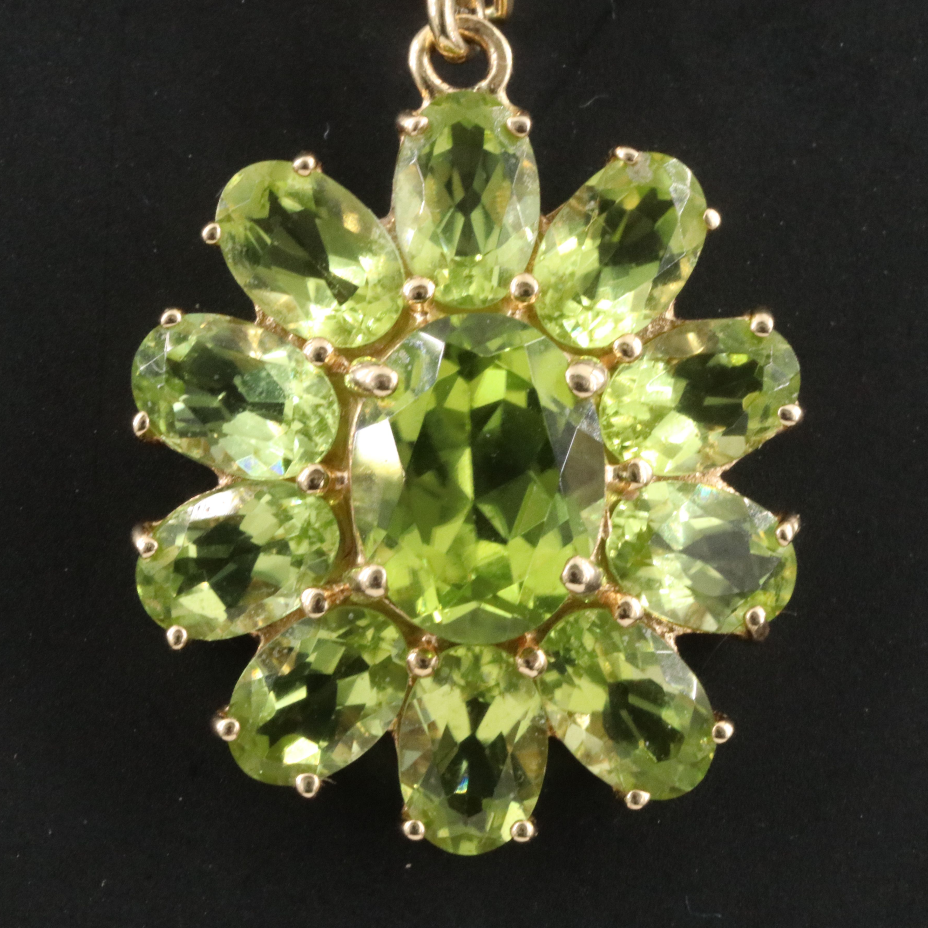 10K Peridot Pendant with 14K Enhancer Bail
