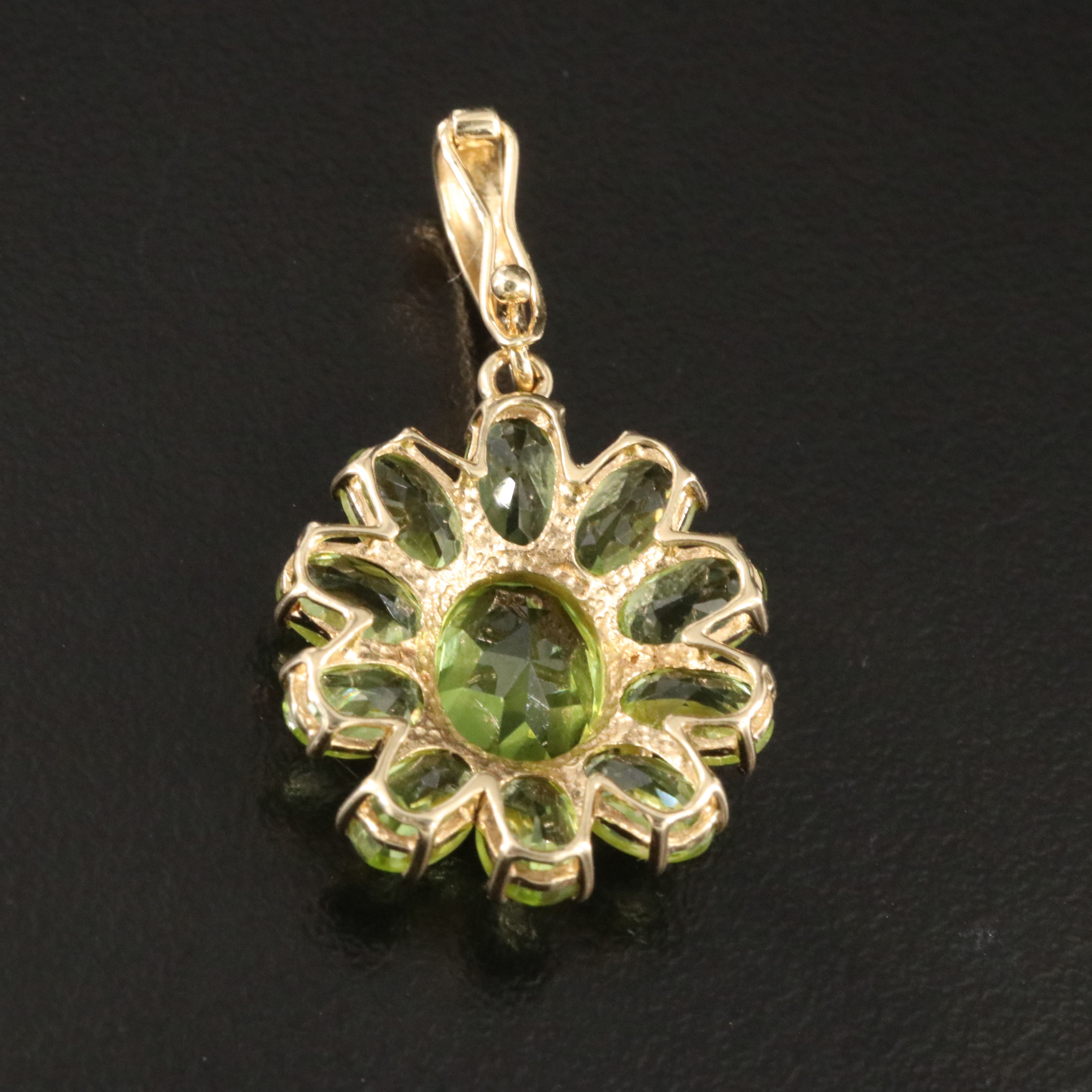 10K Peridot Pendant with 14K Enhancer Bail