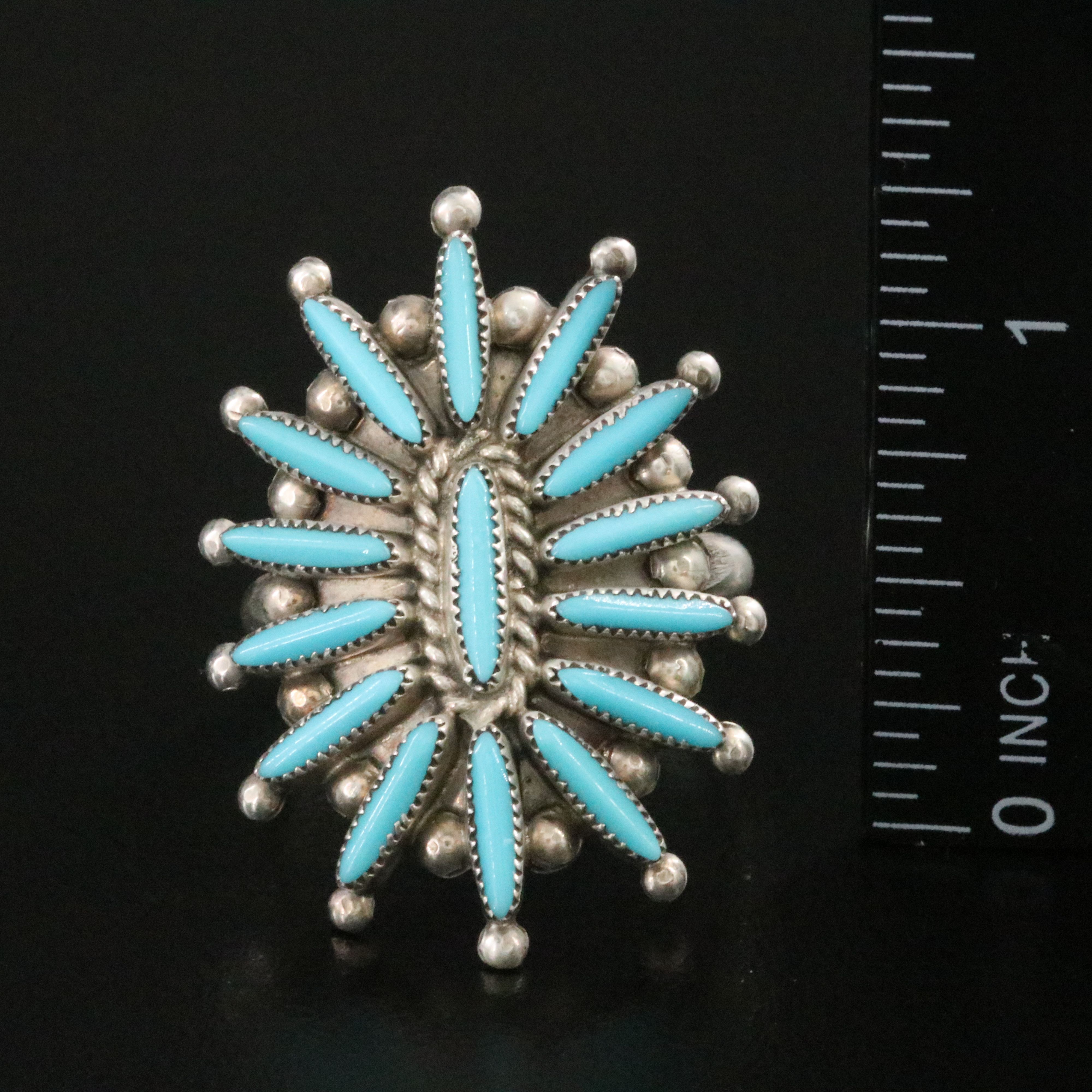 Southwestern Sterling Rings Featuring Turquoise and Mother-of-Pearl