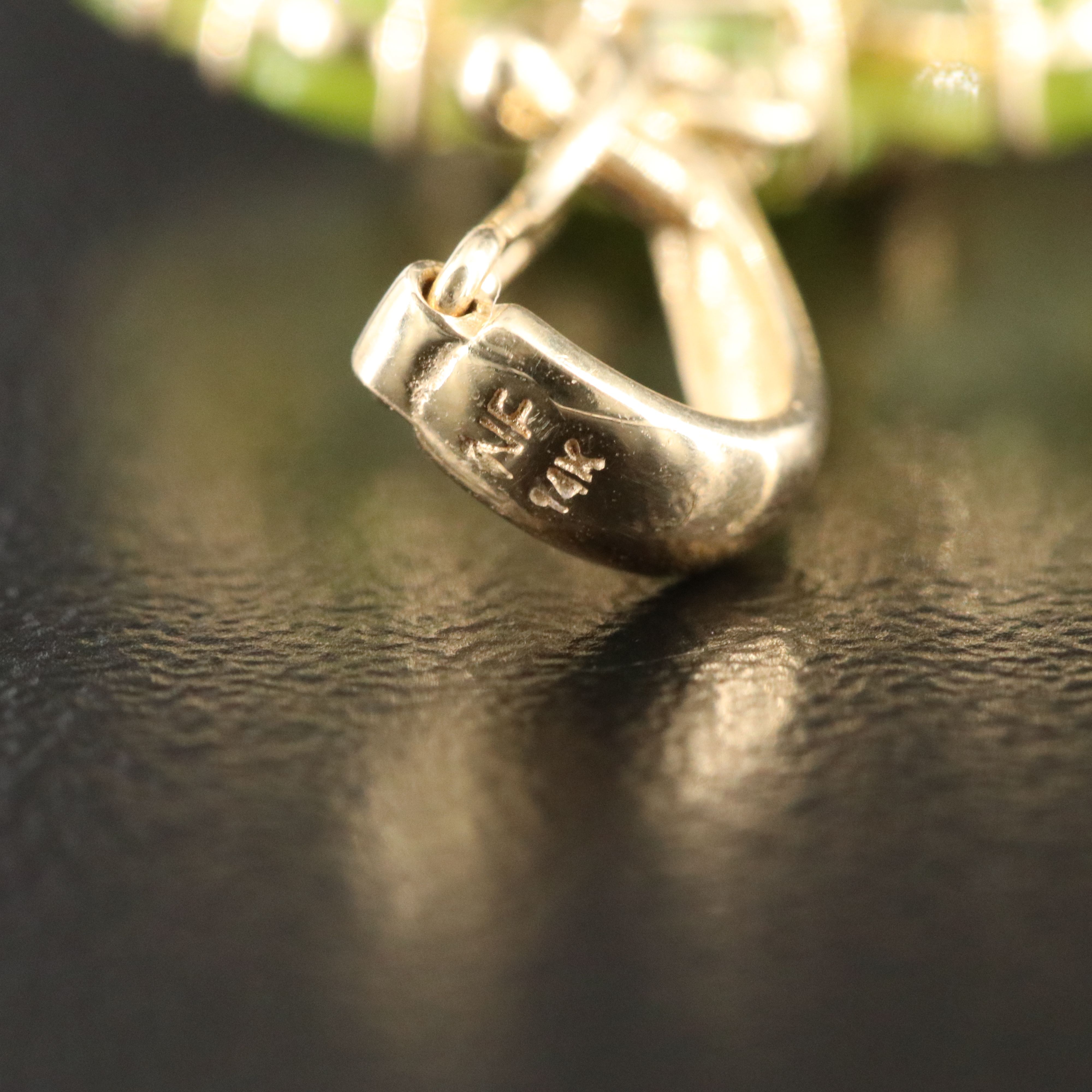 10K Peridot Pendant with 14K Enhancer Bail