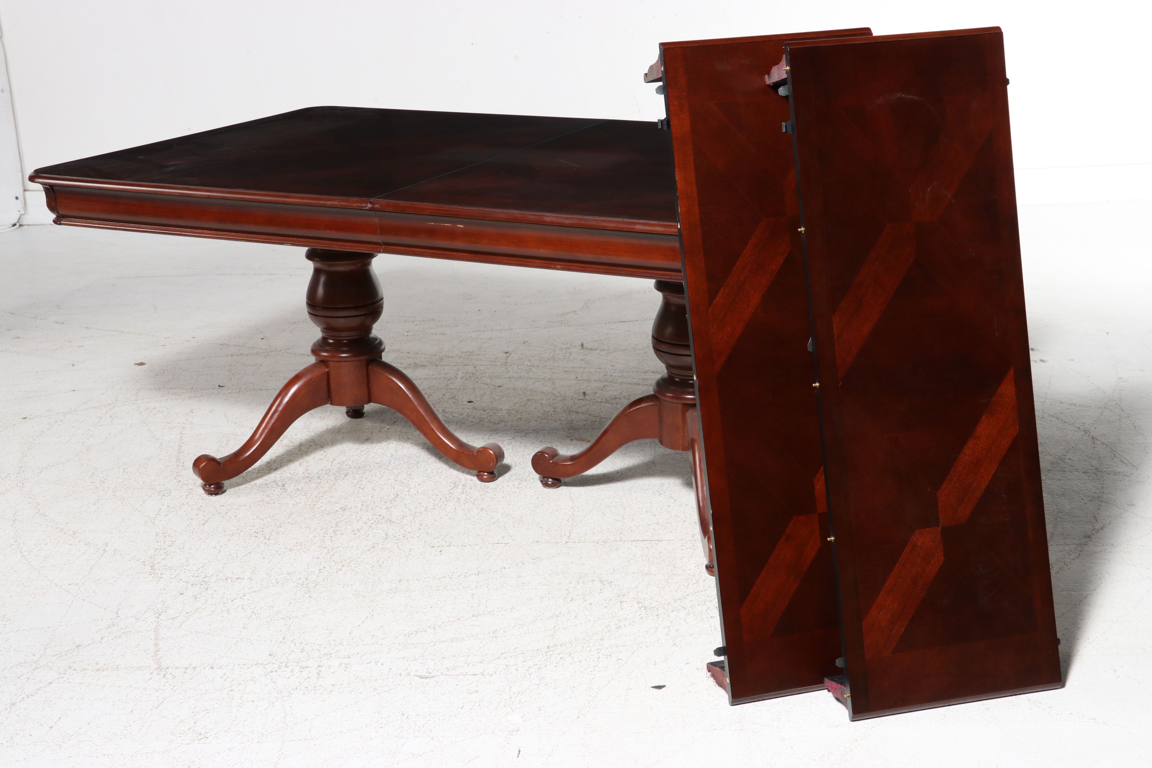 Seven-Piece Universal Furniture Traditional Cherry Double Pedestal Dining Set