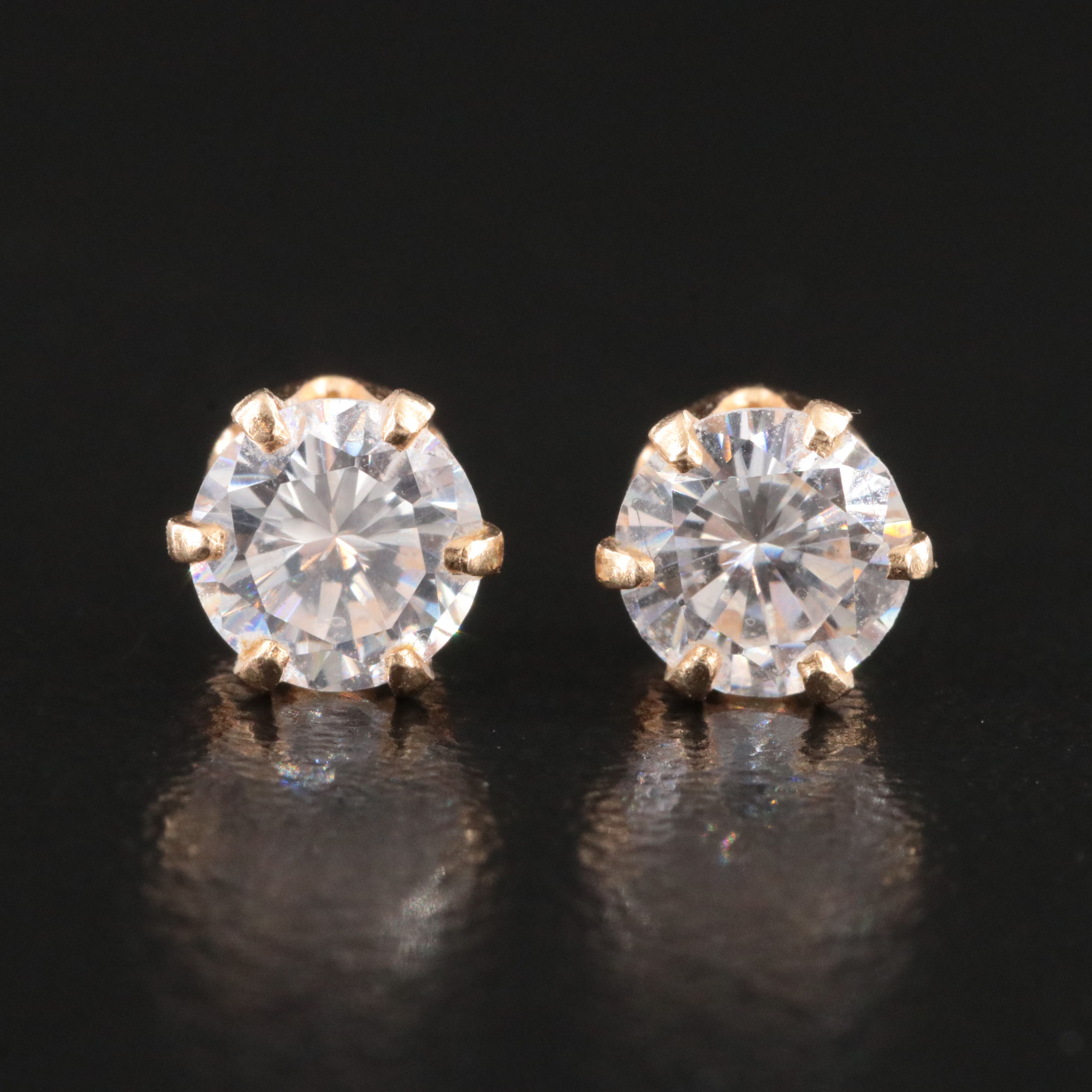 14K CZ Stud Earrings