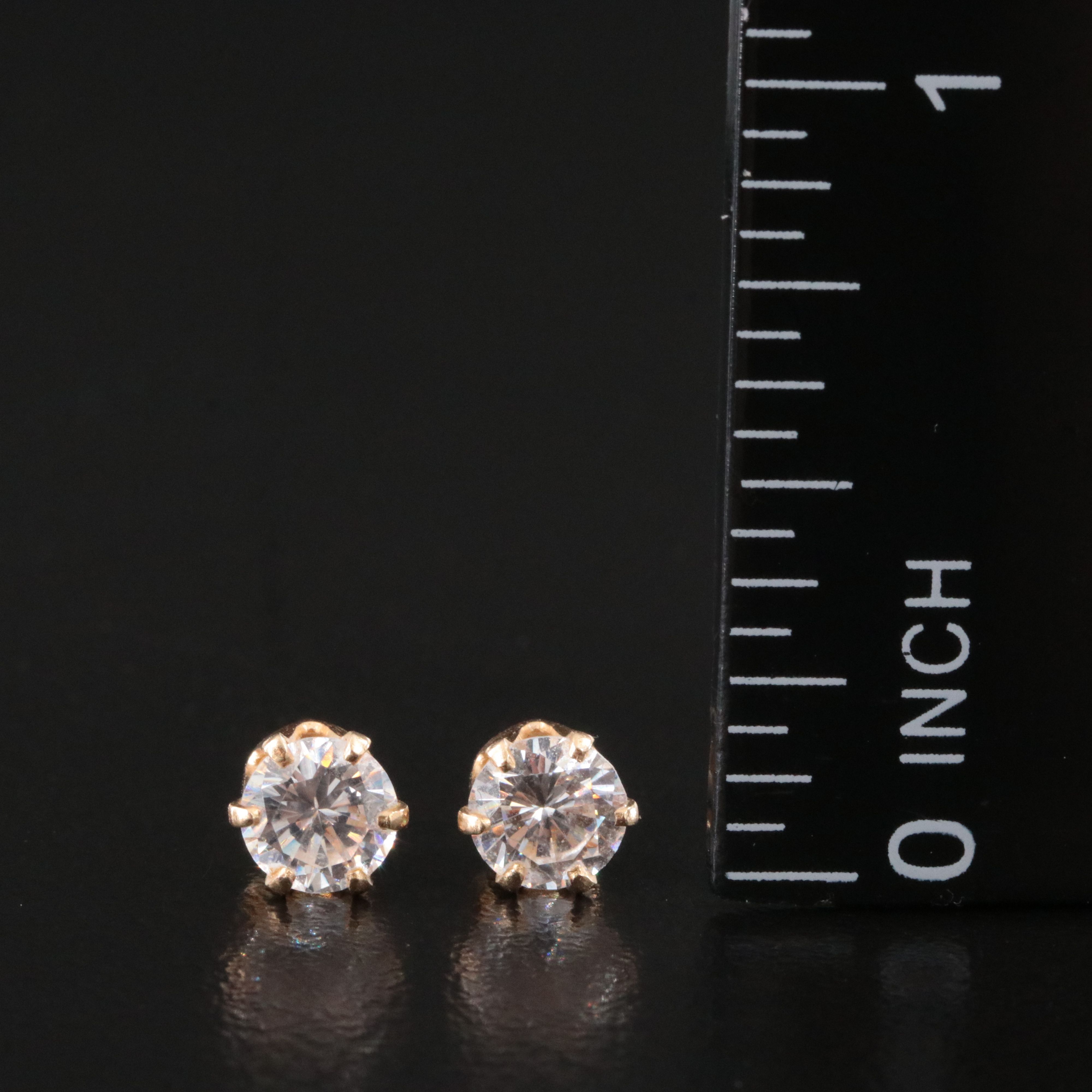 14K CZ Stud Earrings