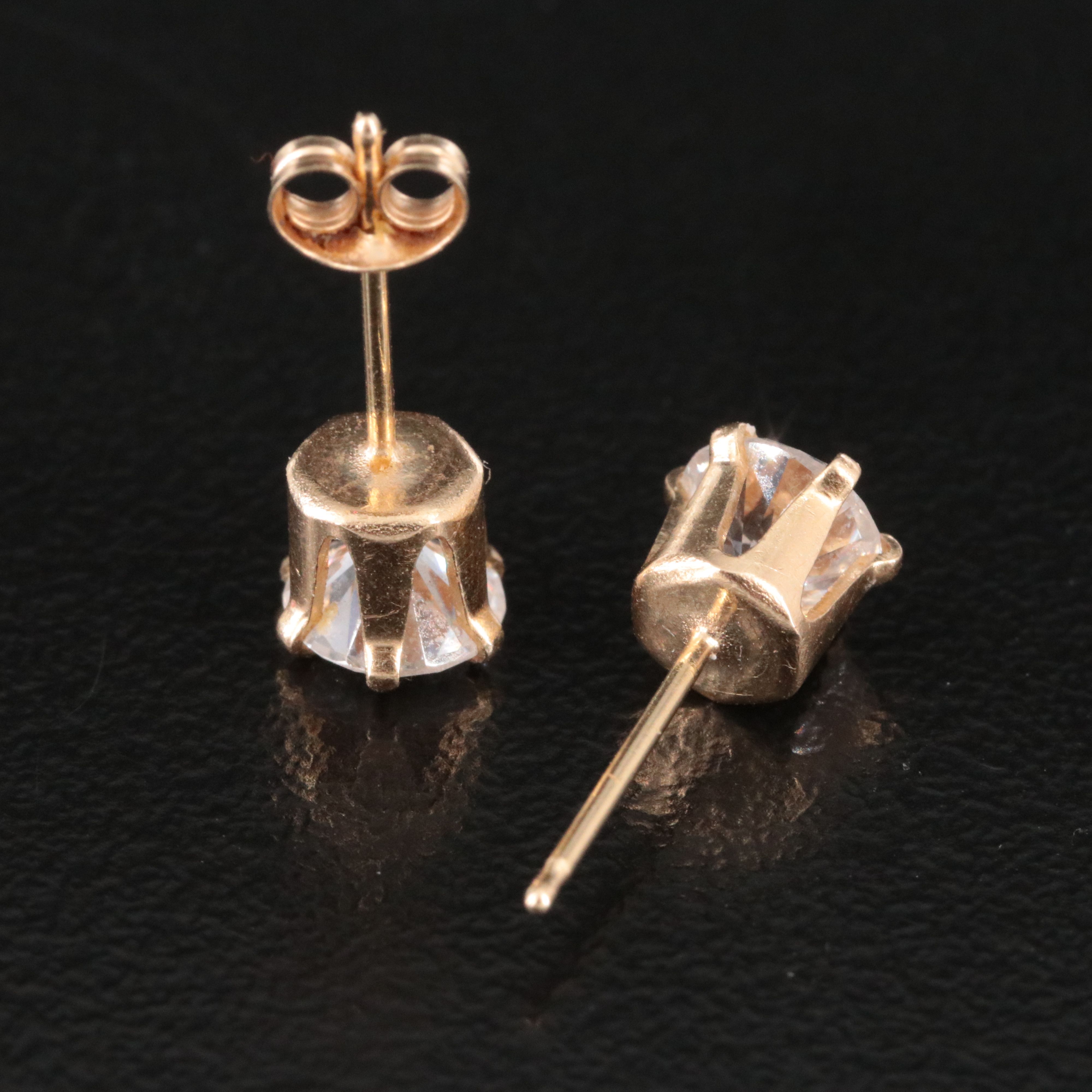 14K CZ Stud Earrings