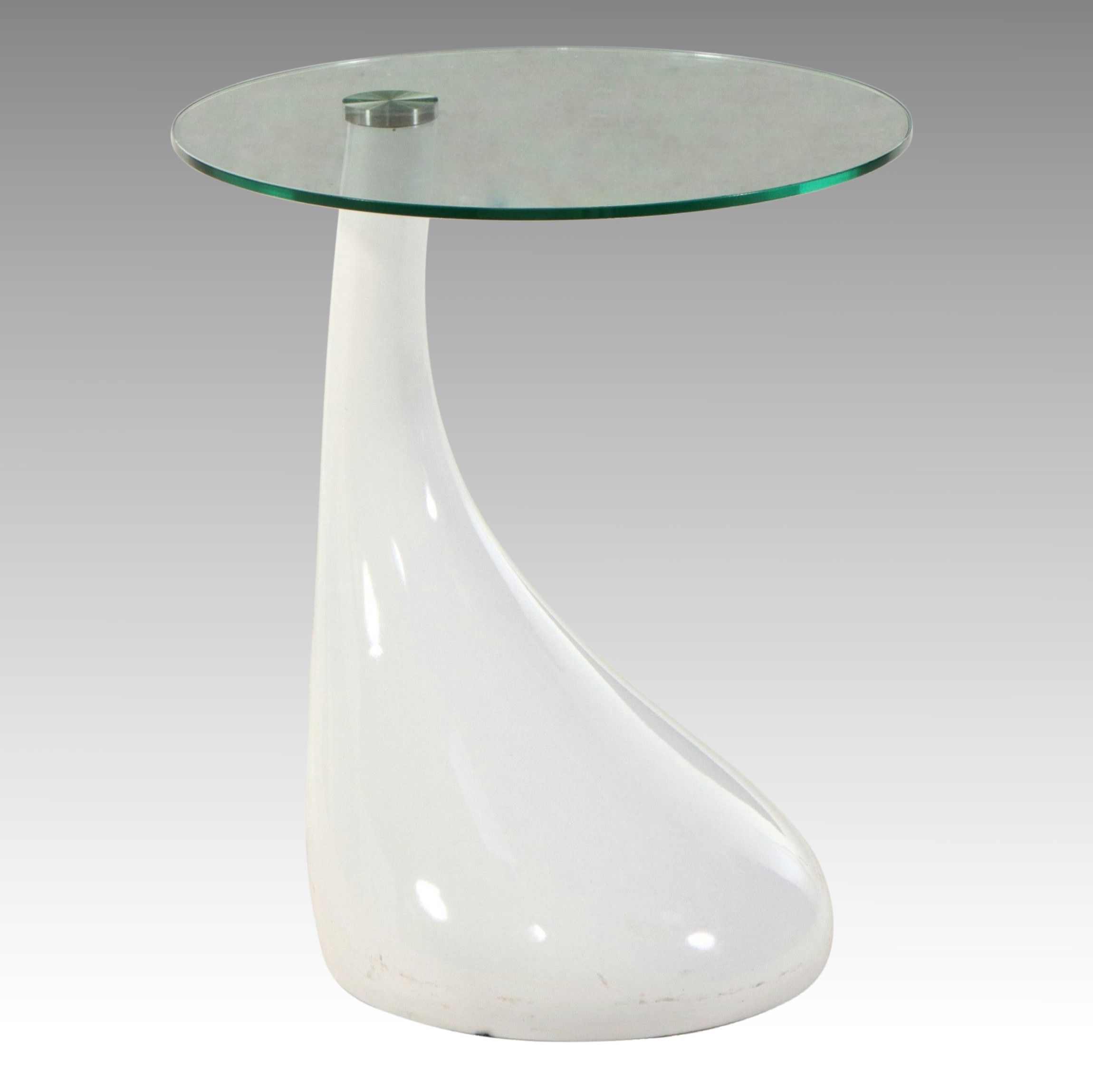 Contemporary Teardrop Pedestal Side Table, 21st Century