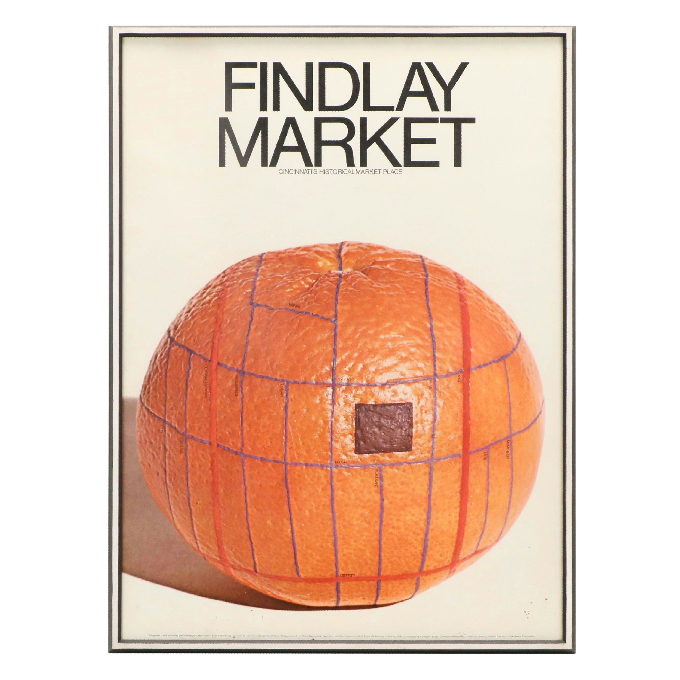 Lithograph Poster "Findlay Market: Cincinnati's Historical Marketplace," 20th C.
