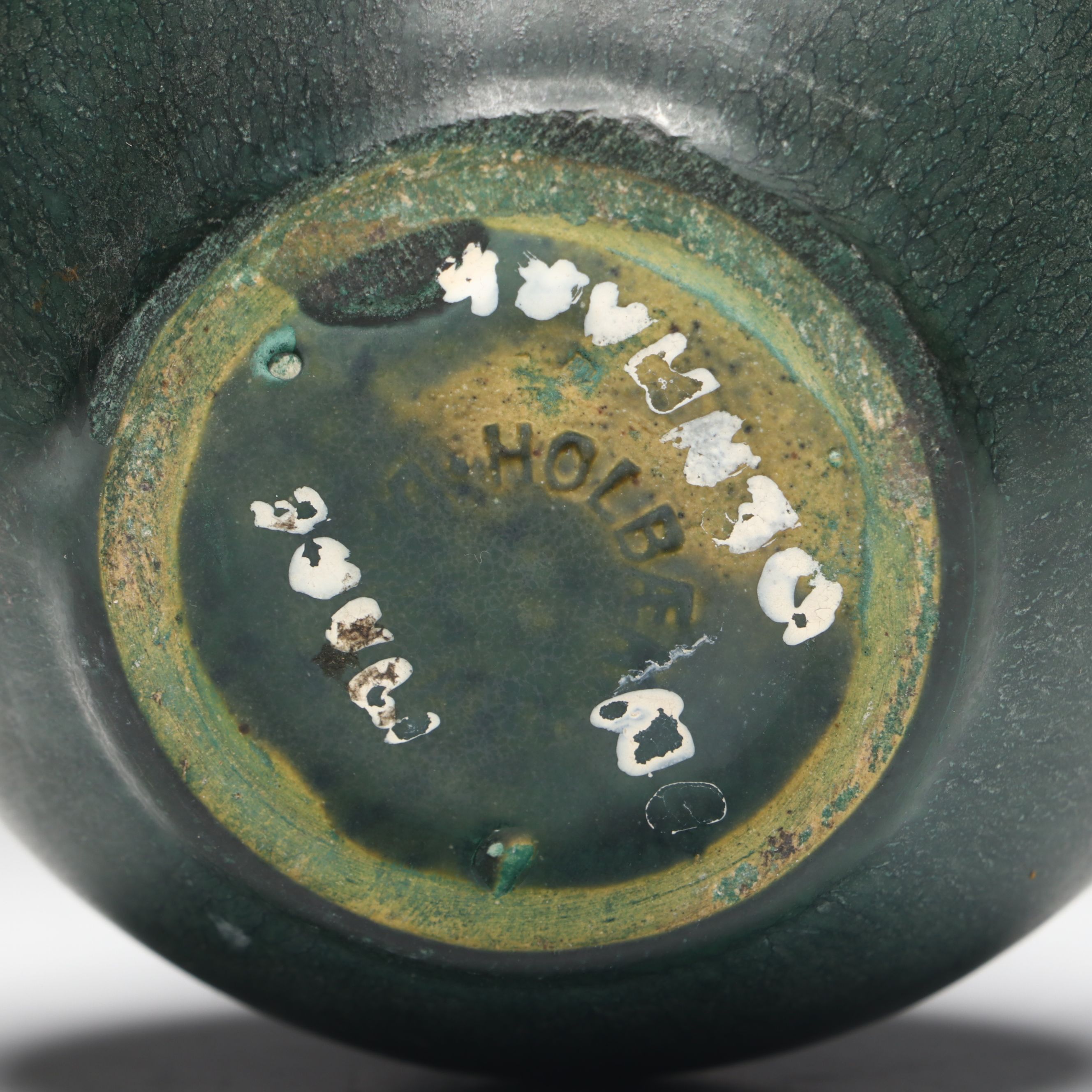 Holbæk Lervarefabrik Mid Century Modern Green Glaze Ceramic Bud Vase