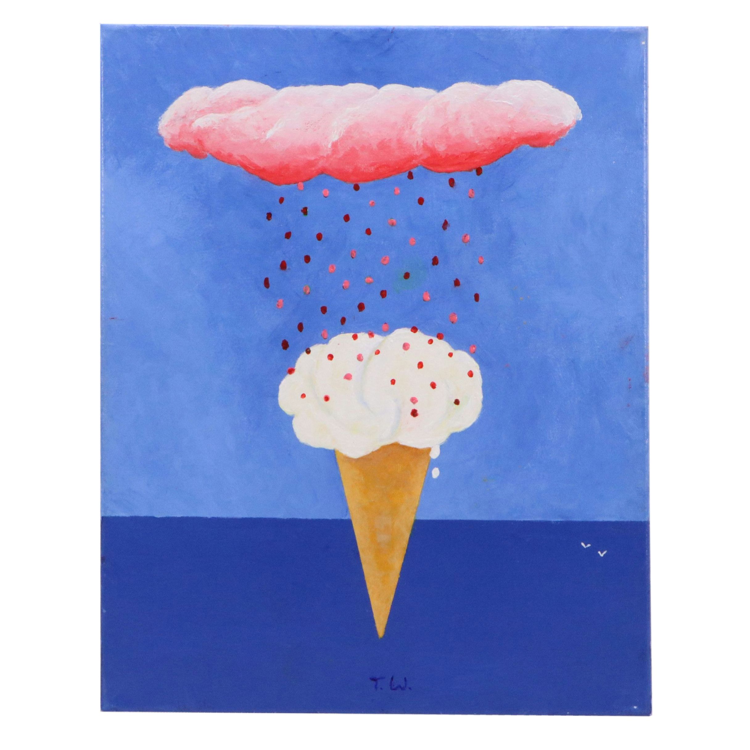 James Thomas Watkins Surrealist Style Seascapes of Ice Cream, 21st Century
