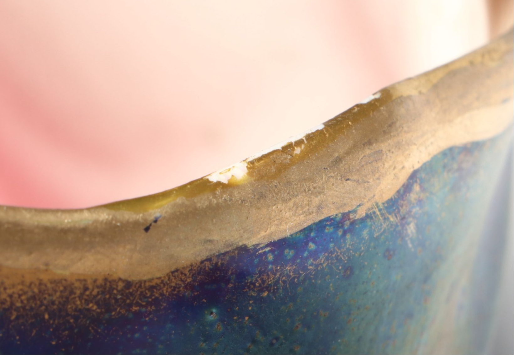 Austrian Art Nouveau Iridescent Metallic Glaze Porcelain Bowl