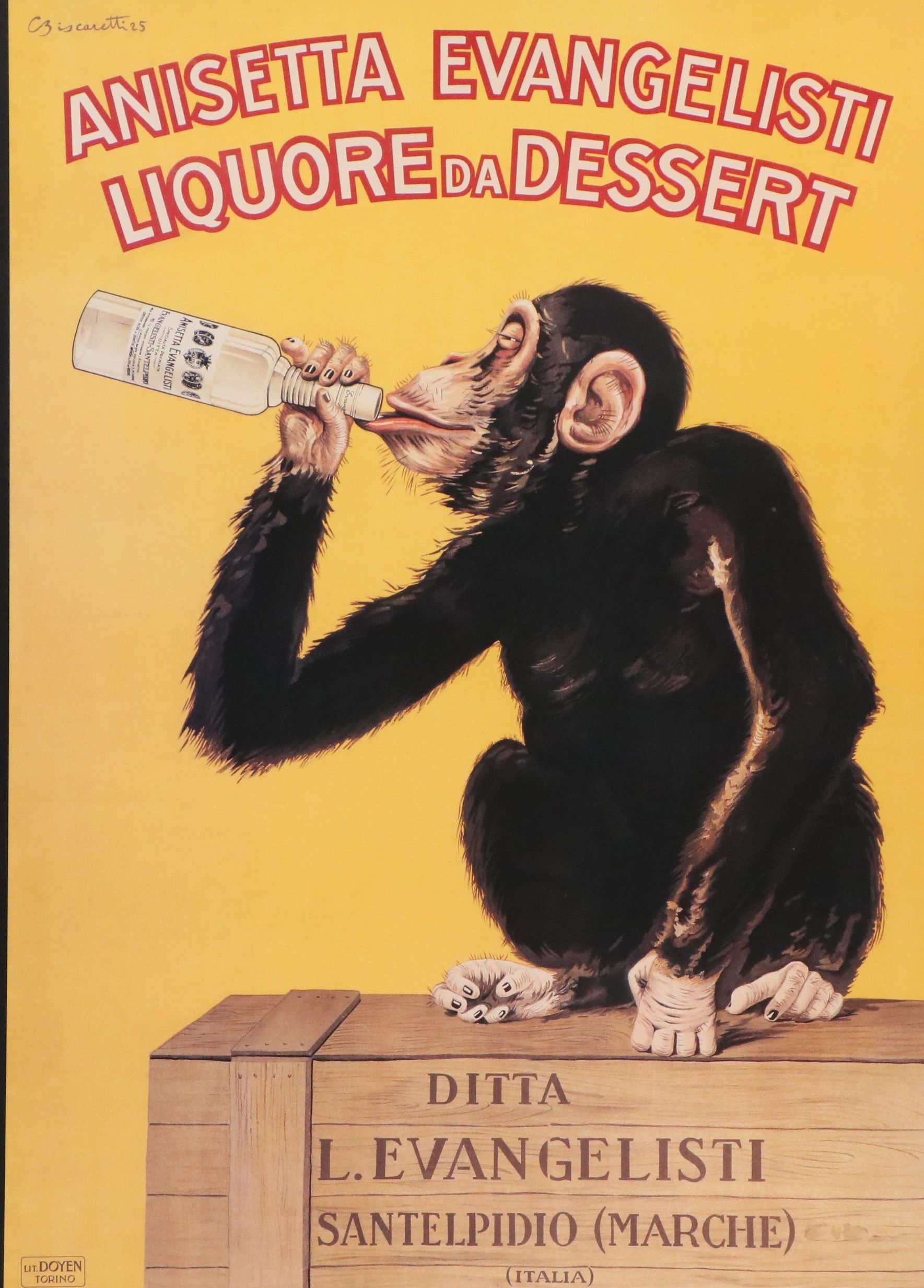 C. Biscaretti di Ruffia Offset "Anisetta Evangelisti Liquore da Dessert," 1999