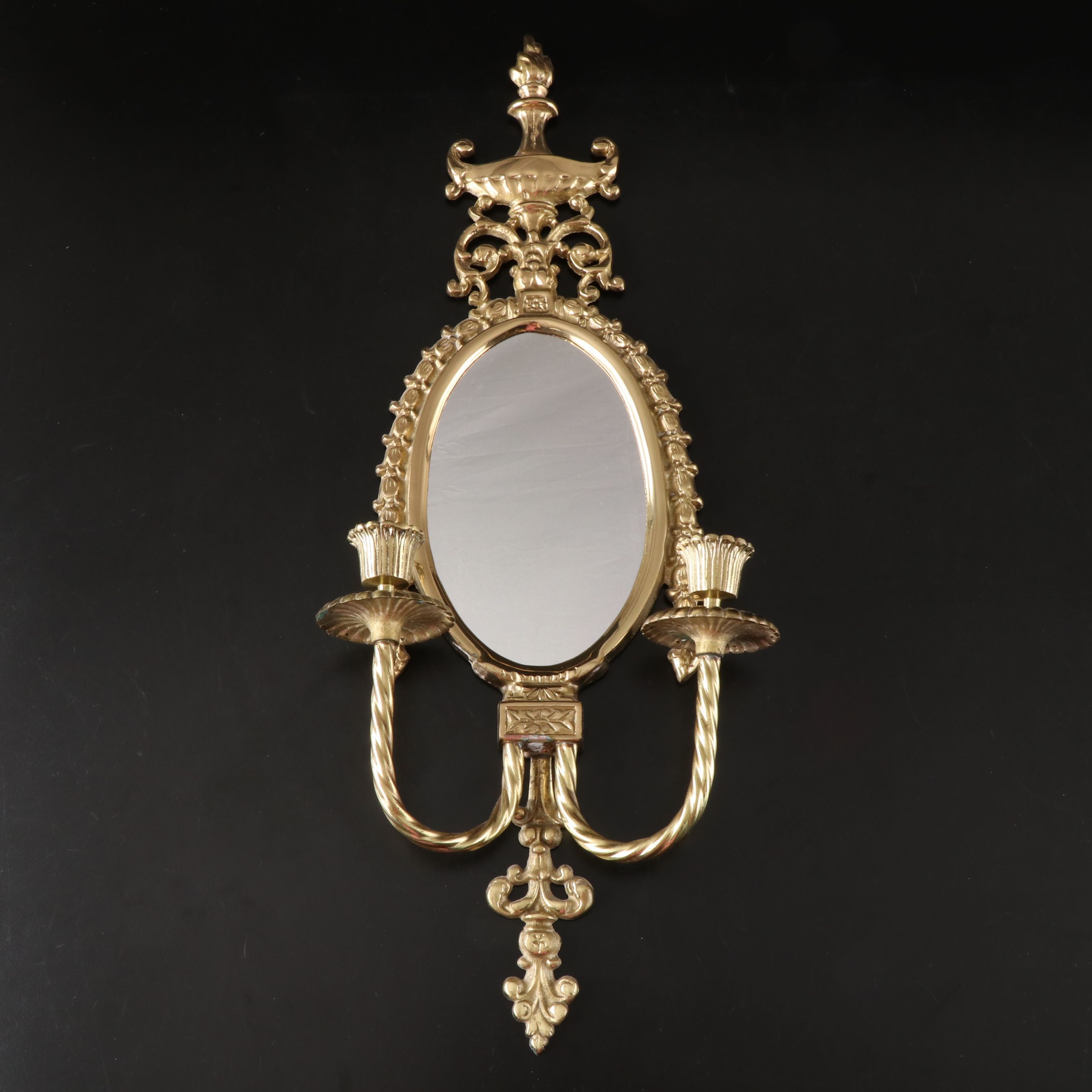 Pair of Modern Wall Sconces with Federal Style Double Candlestick Wall Sconce