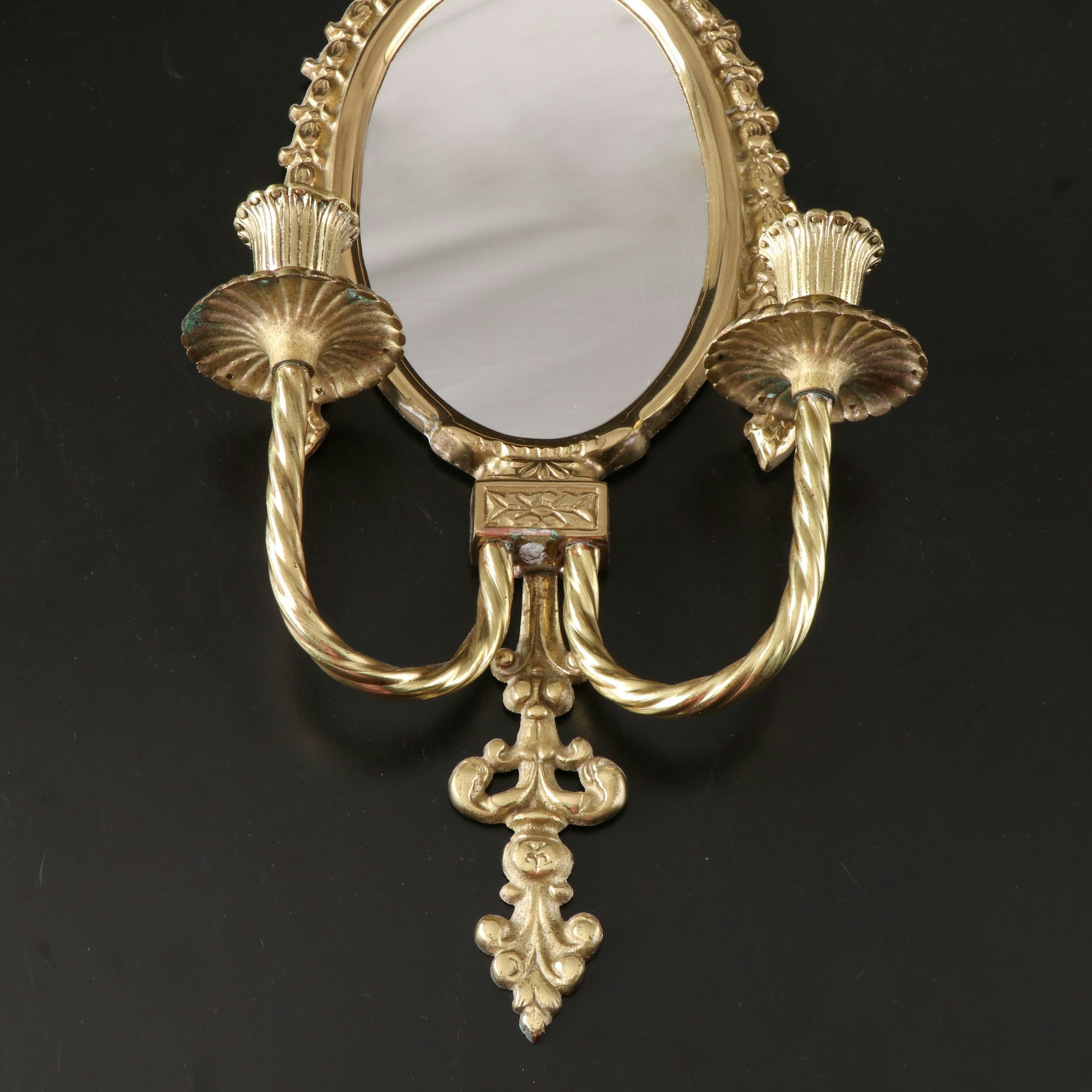 Pair of Modern Wall Sconces with Federal Style Double Candlestick Wall Sconce