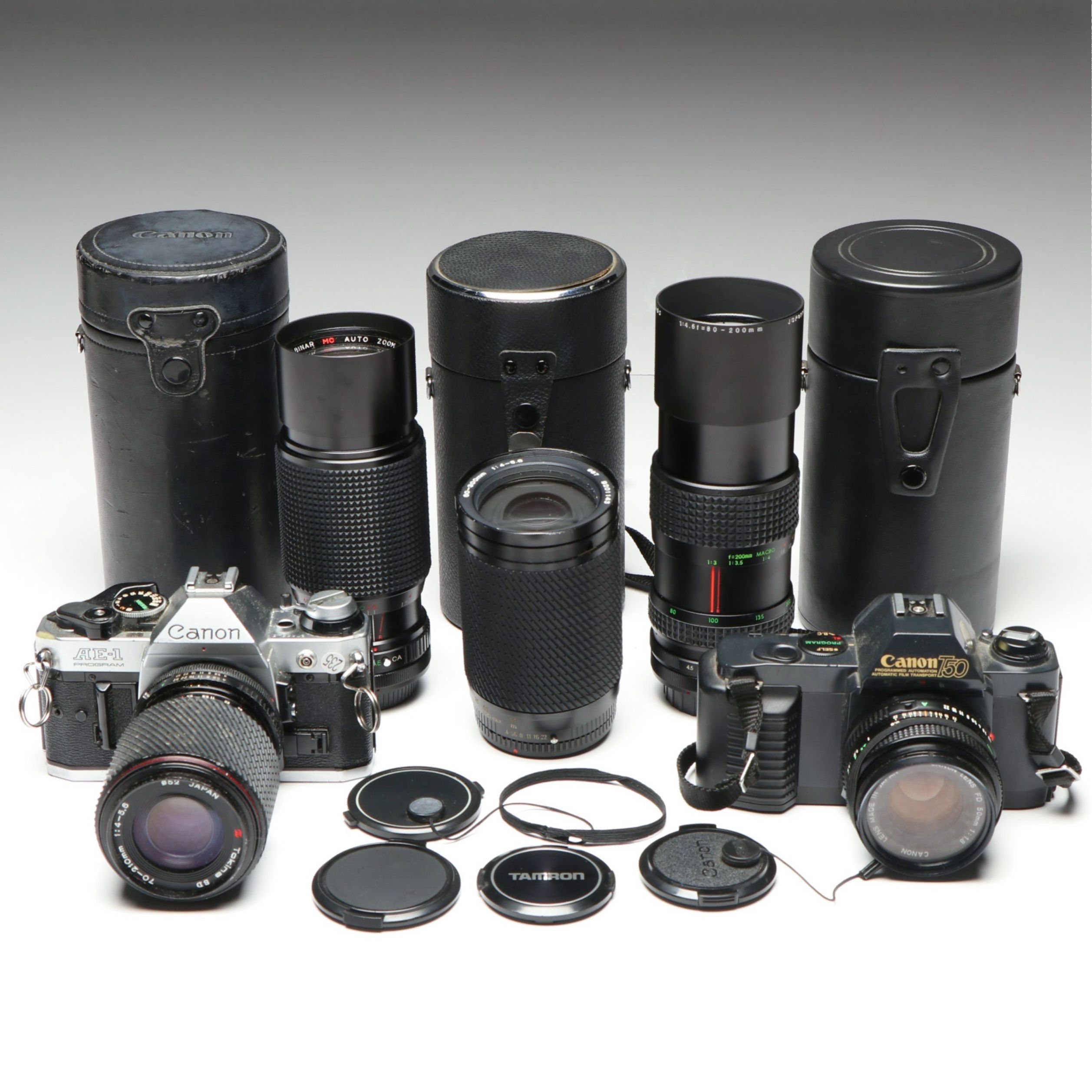 Canon T50 and AE-1 35mm Film Cameras with Other Lenses