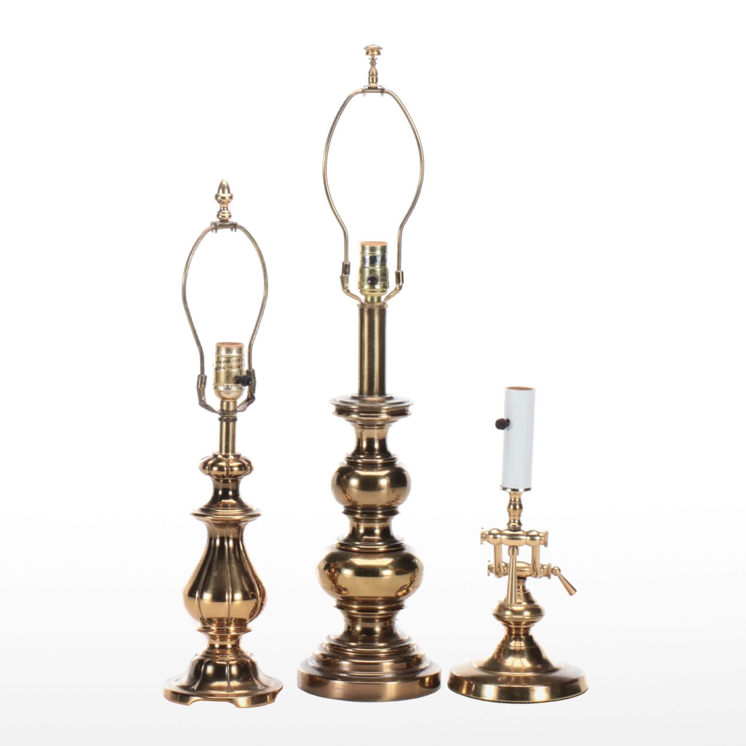 Stiffel and Other Brass Table Lamps, Vintage