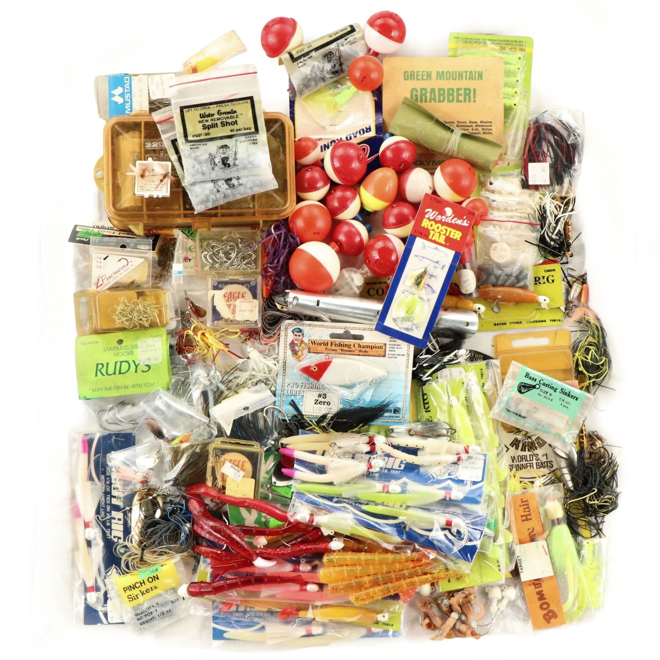 Vintage Fishing Lures, Hooks and Bobbers with Plano Mini-Magnum Pocket Pak