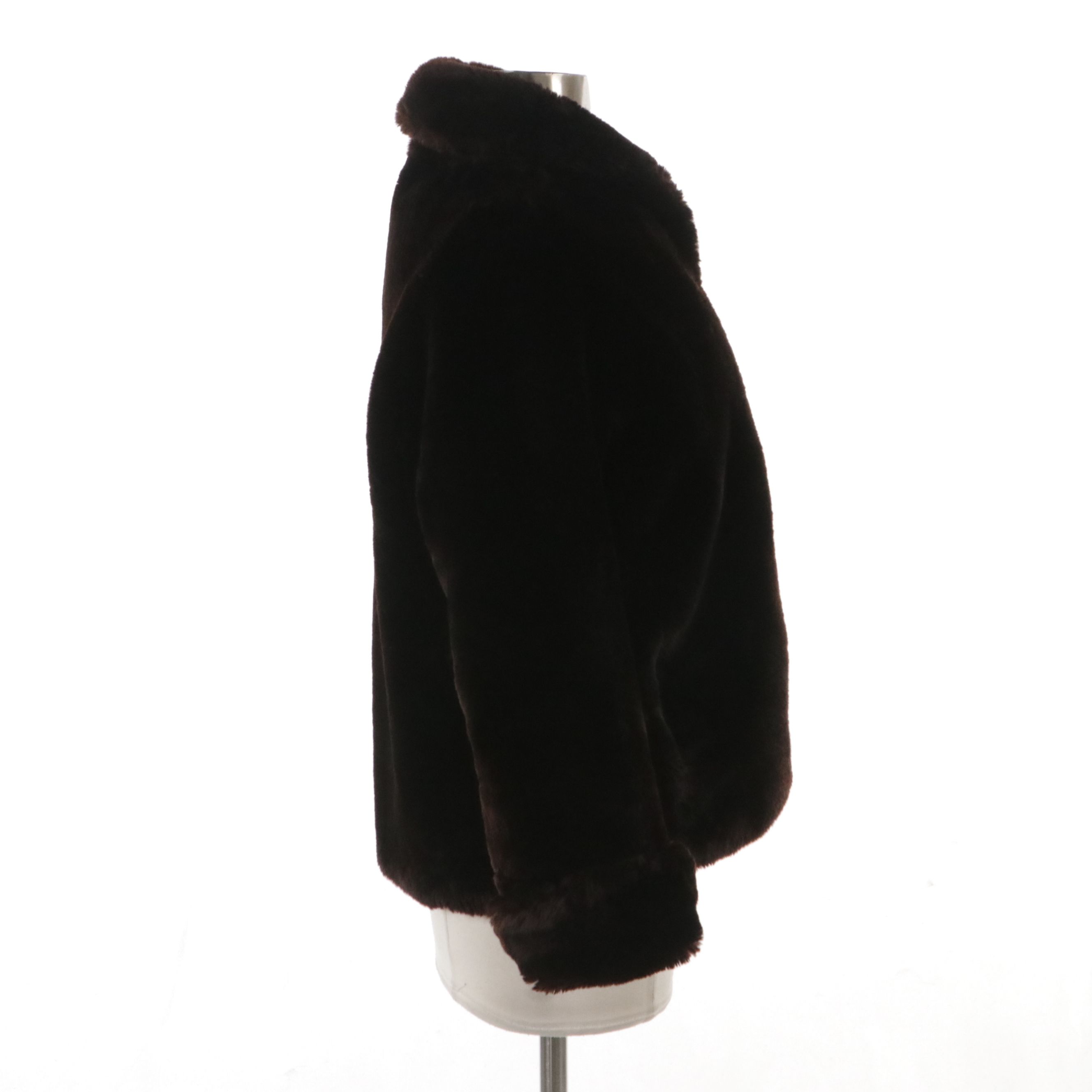 Mouton Fur Boxy Jacket, Mid-20th Century