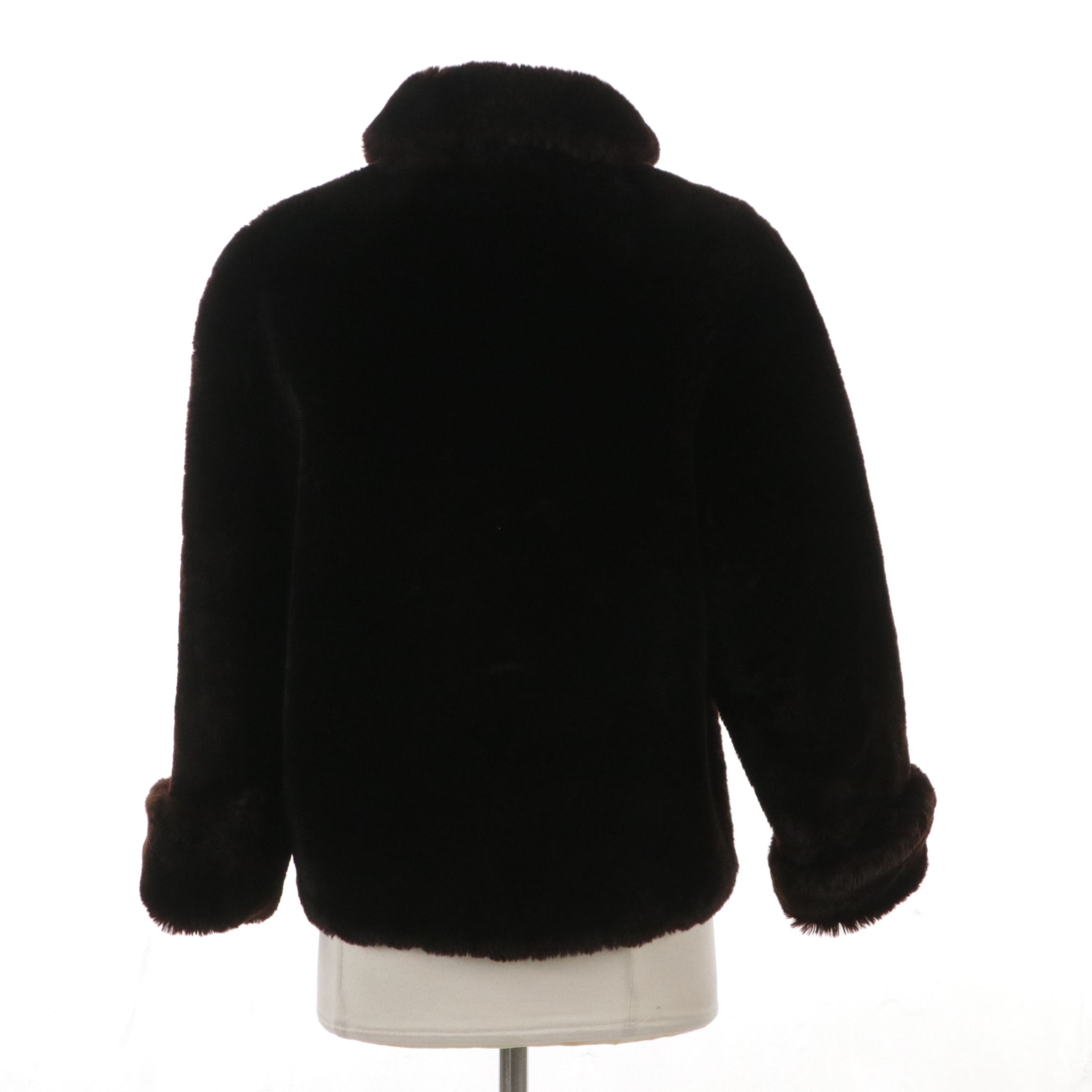 Mouton Fur Boxy Jacket, Mid-20th Century