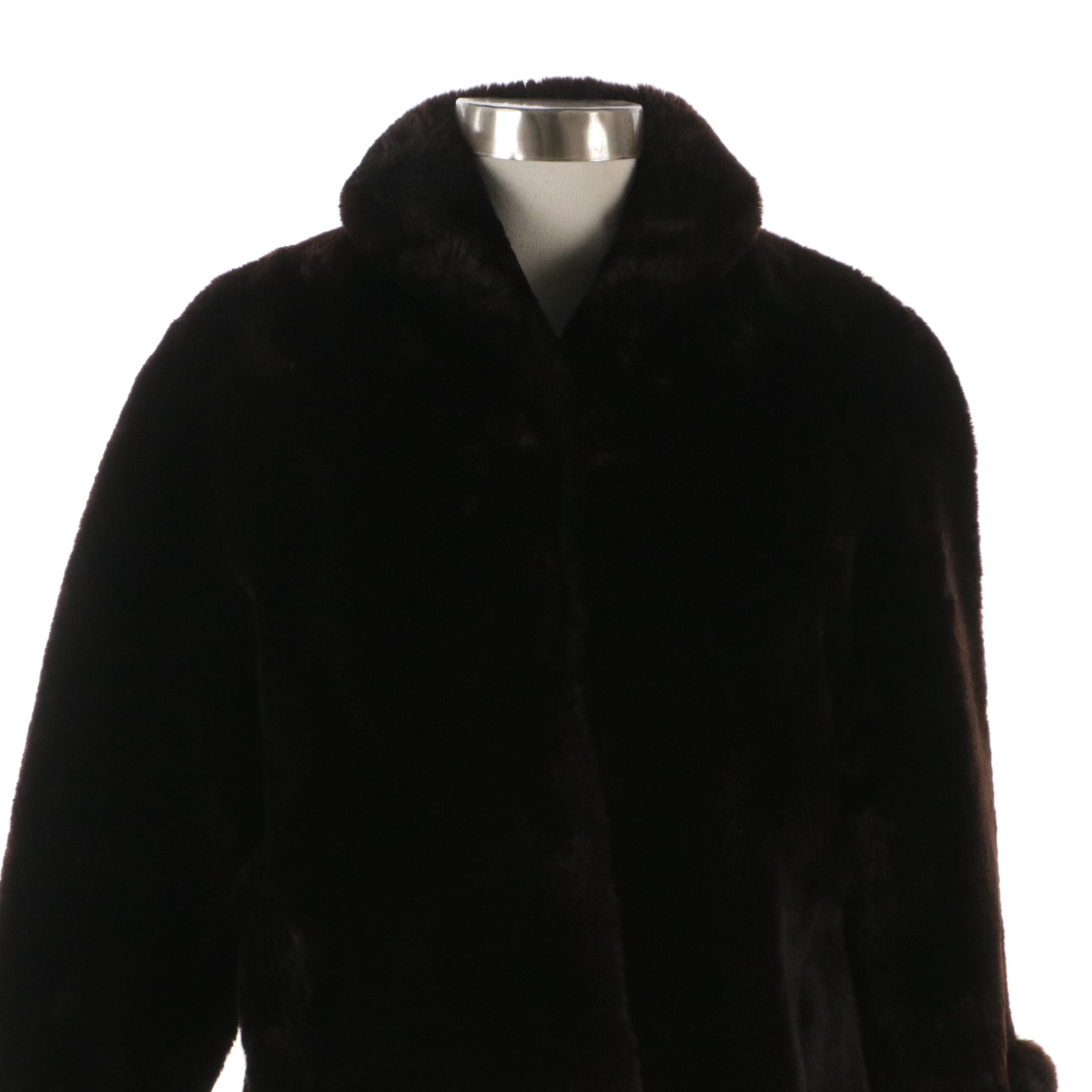 Mouton Fur Boxy Jacket, Mid-20th Century