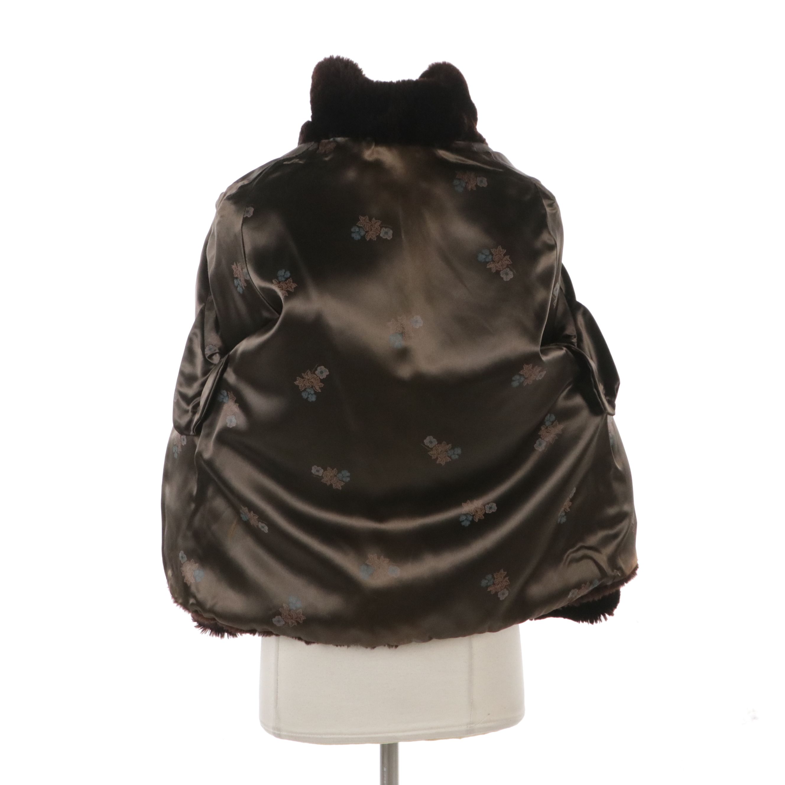 Mouton Fur Boxy Jacket, Mid-20th Century