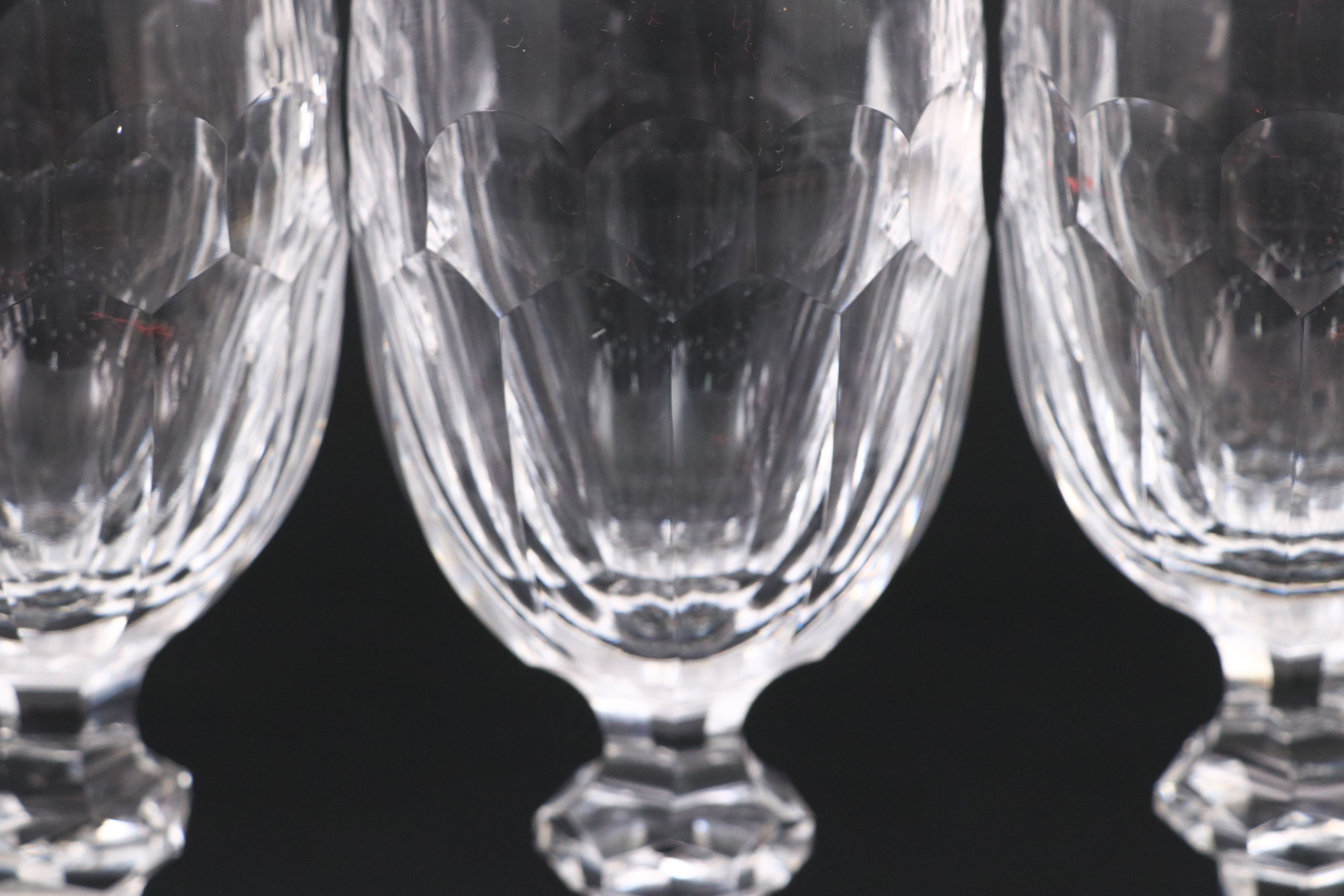 Waterford Crystal "Curraghmore" Claret Wine Glasses, Late 20th/Early 21st C.