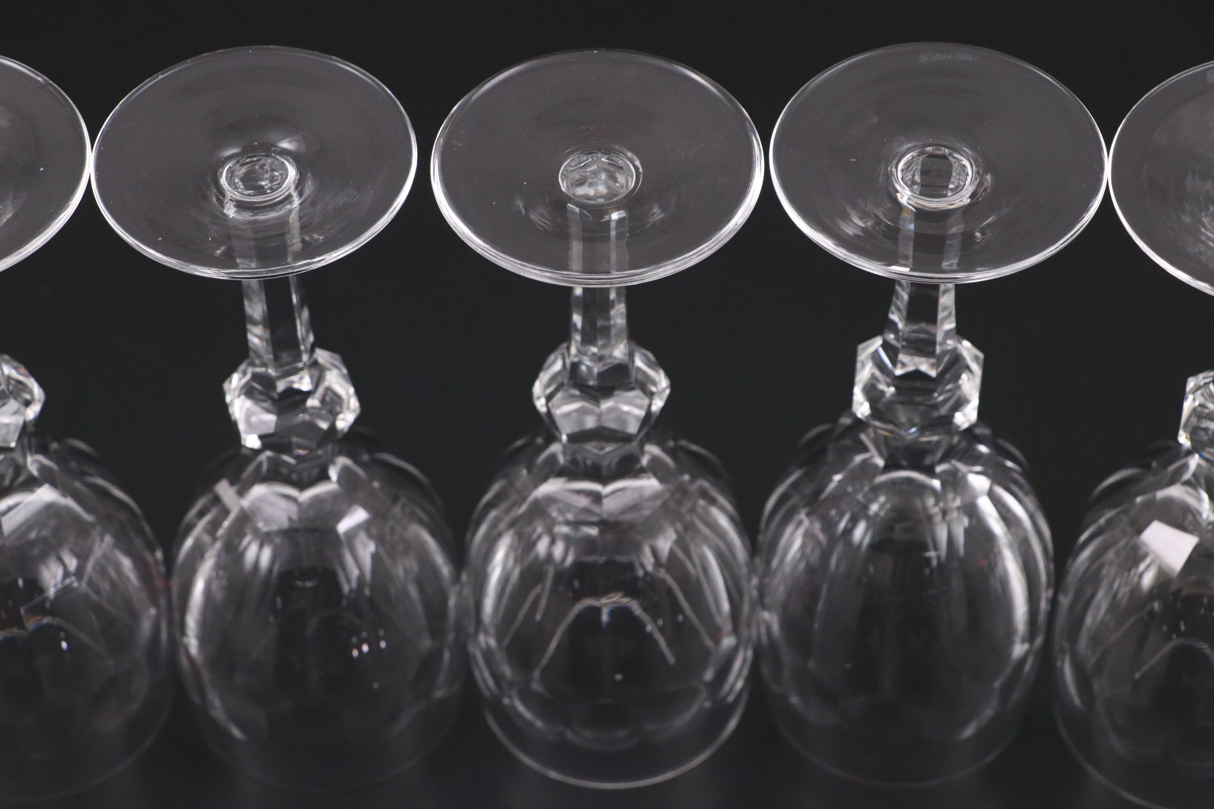 Waterford Crystal "Curraghmore" Claret Wine Glasses, Late 20th/Early 21st C.
