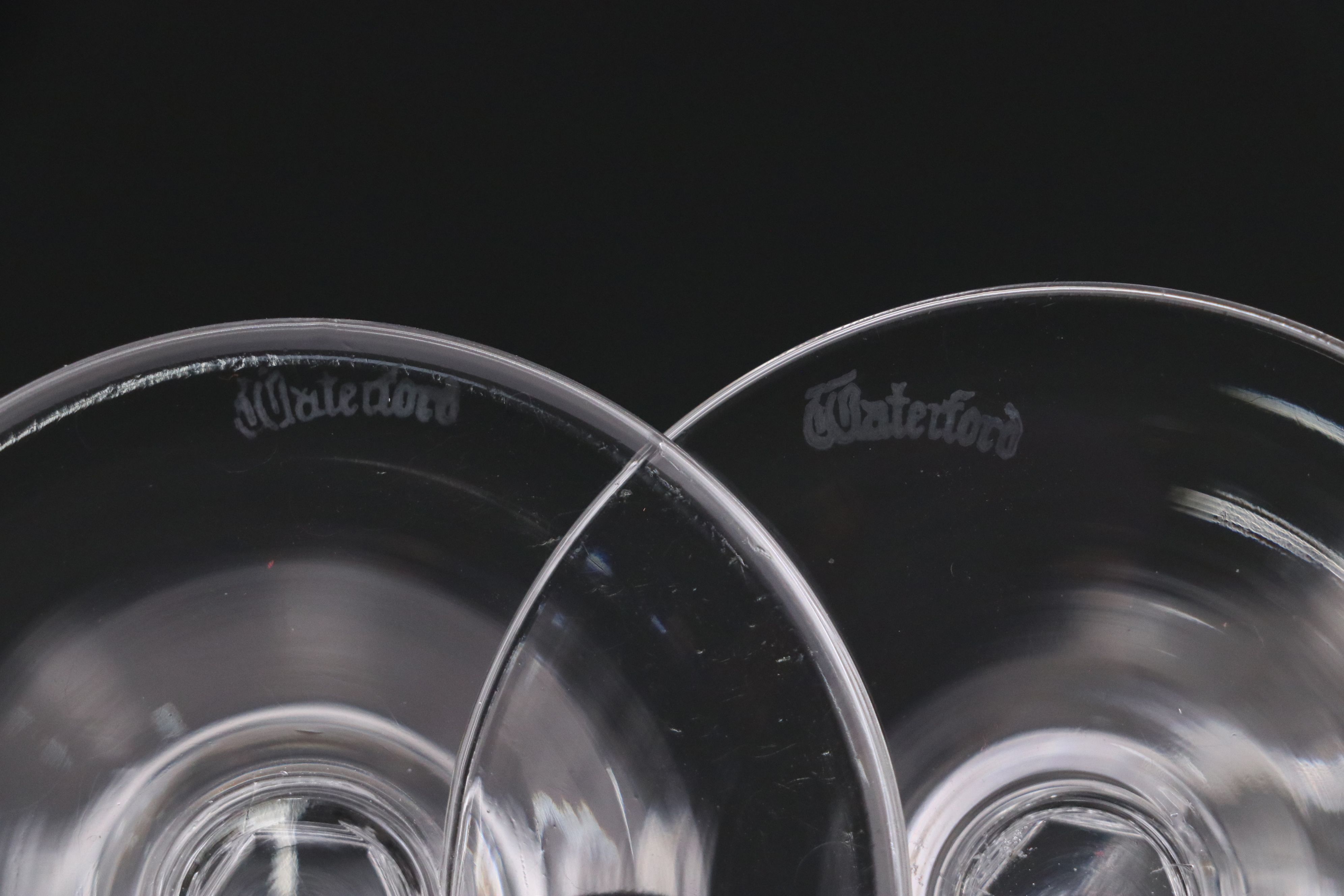 Waterford Crystal "Curraghmore" Claret Wine Glasses, Late 20th/Early 21st C.