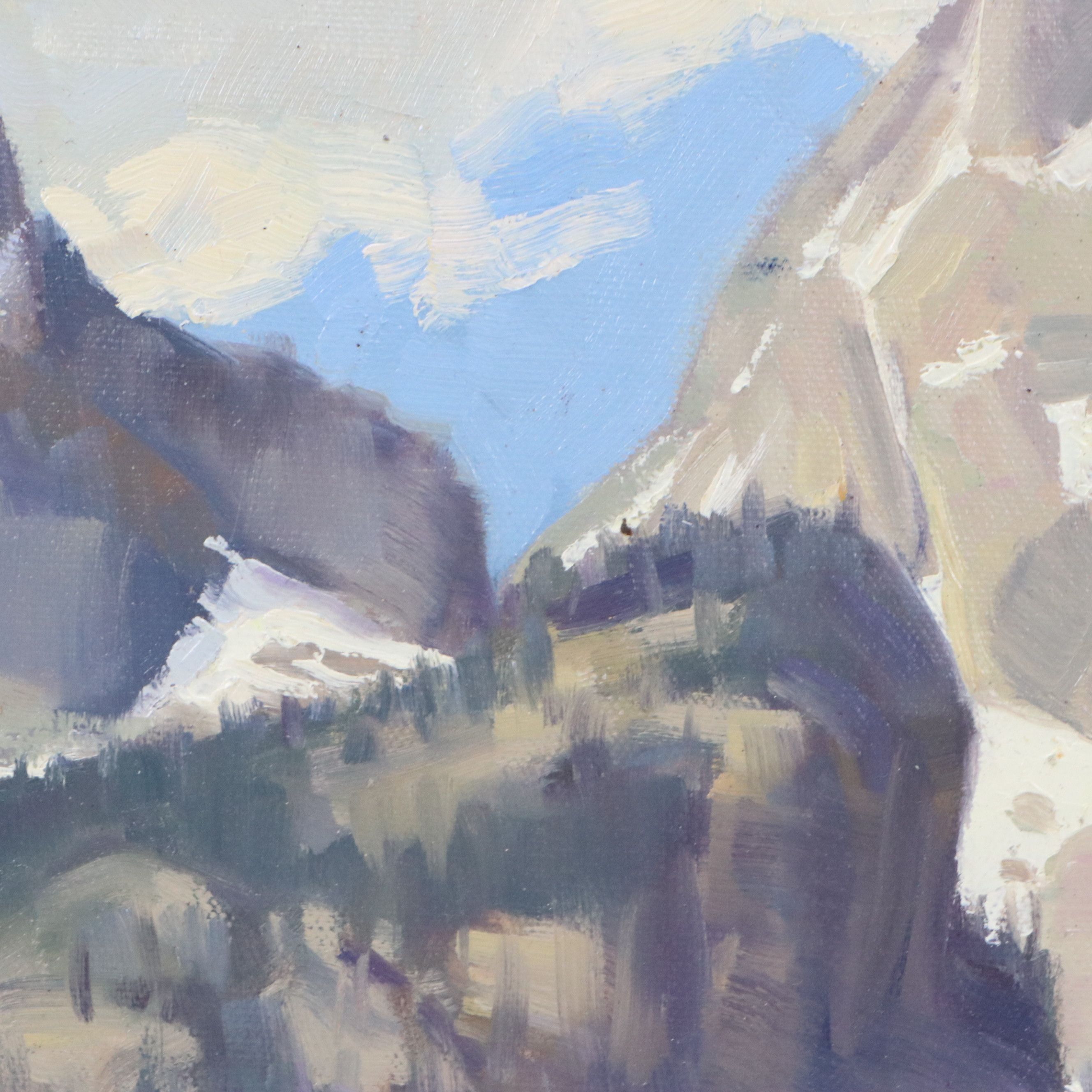 Chuck Marshall Landscape Oil Painting "The Tetons," 21st Century