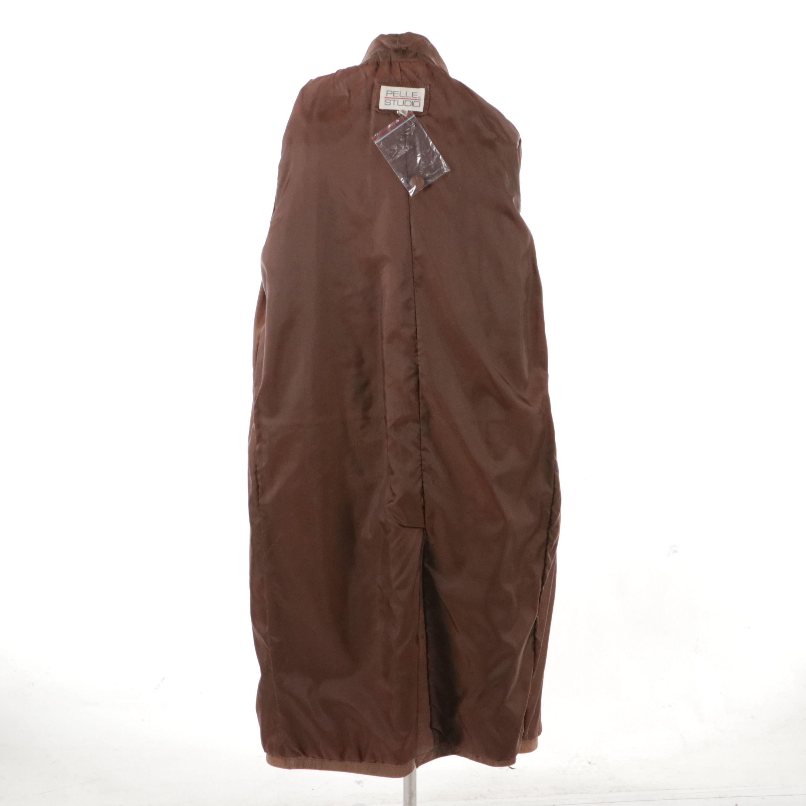 Pelle Studio Double-Breasted Trench Coat in Distressed Leather, 1980s