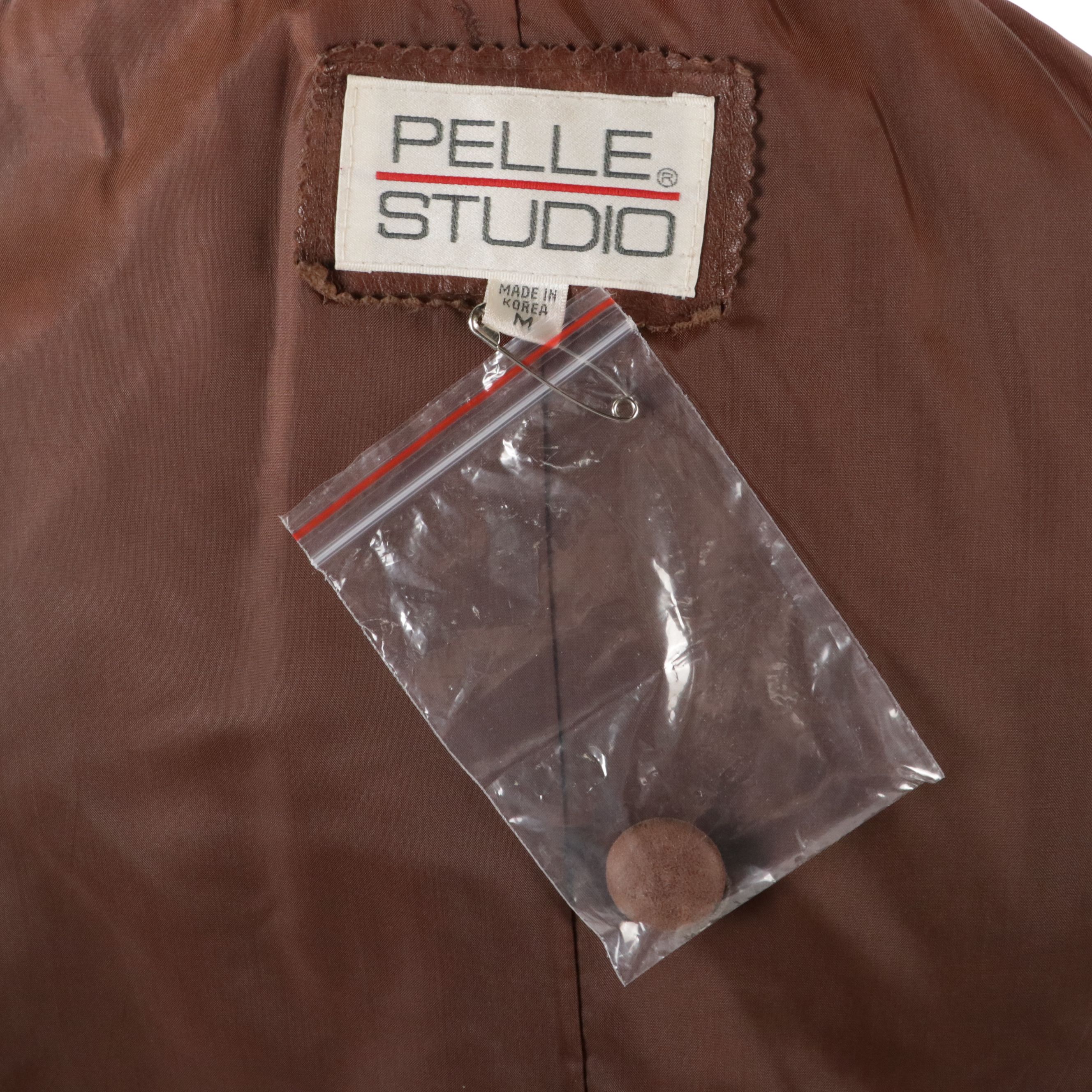 Pelle Studio Double-Breasted Trench Coat in Distressed Leather, 1980s