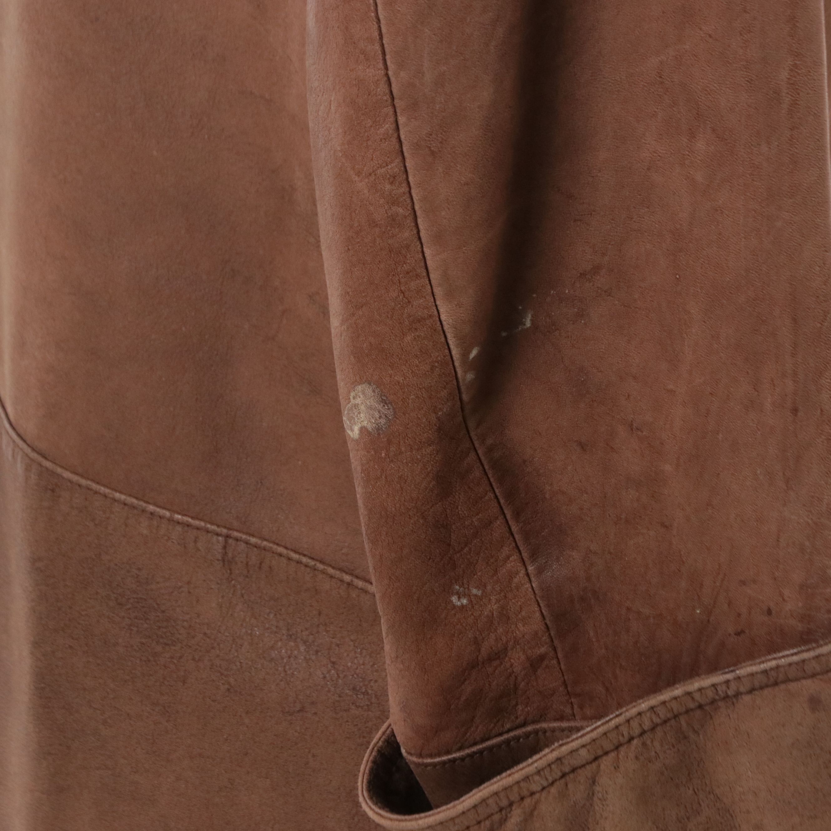 Pelle Studio Double-Breasted Trench Coat in Distressed Leather, 1980s