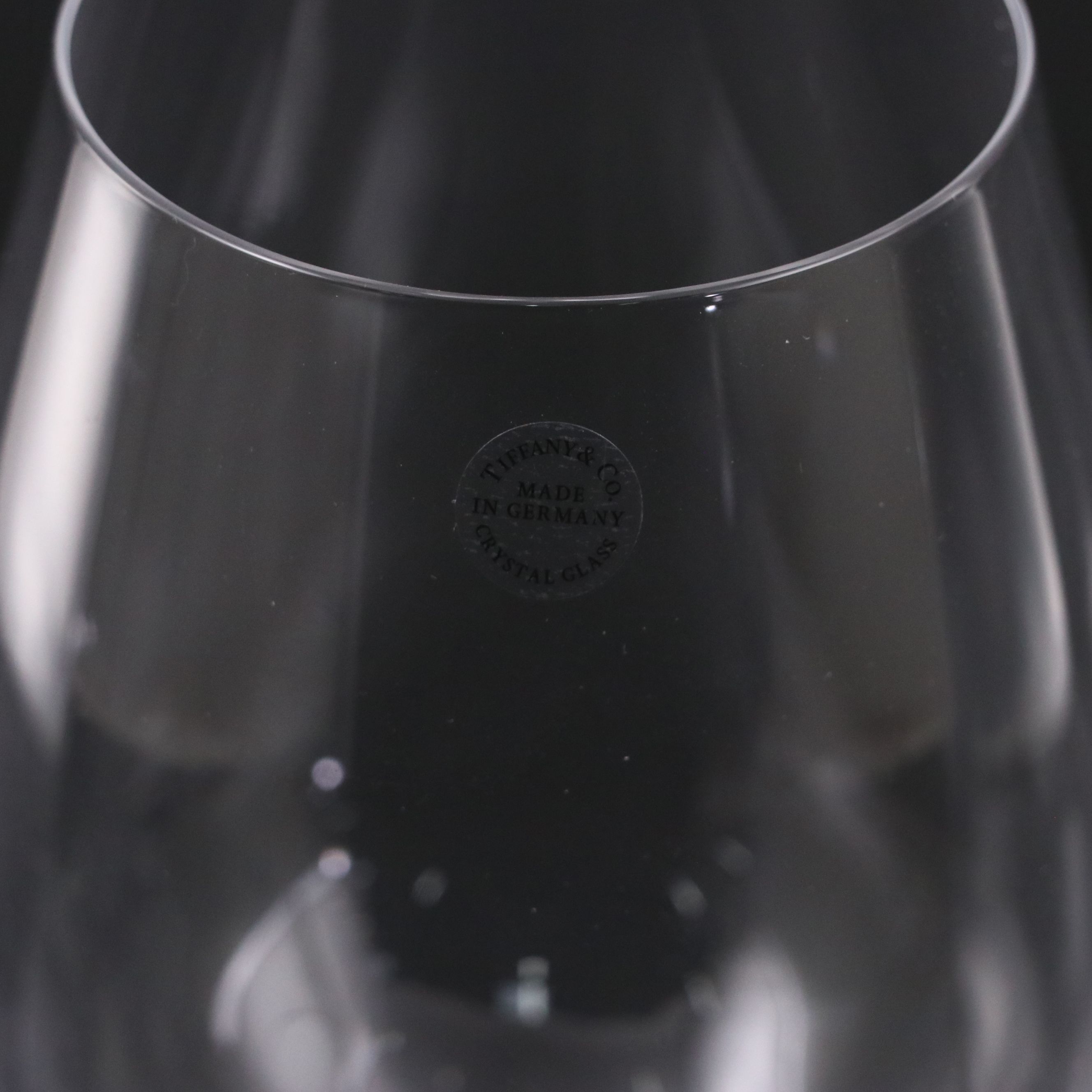 Tiffany & Co. Crystal Wine Glasses with Meito "Largo" China Serving Platter