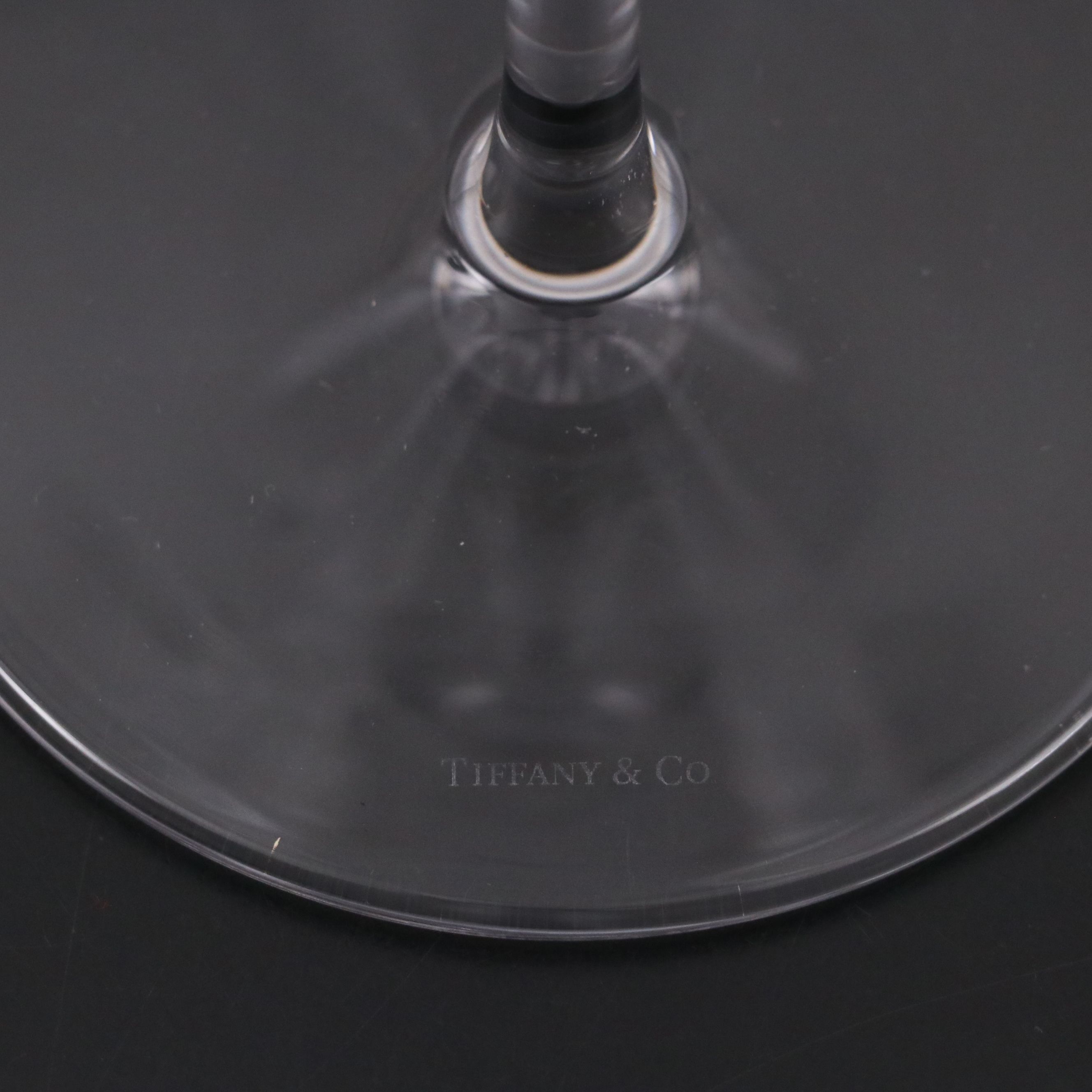 Tiffany & Co. Crystal Wine Glasses with Meito "Largo" China Serving Platter