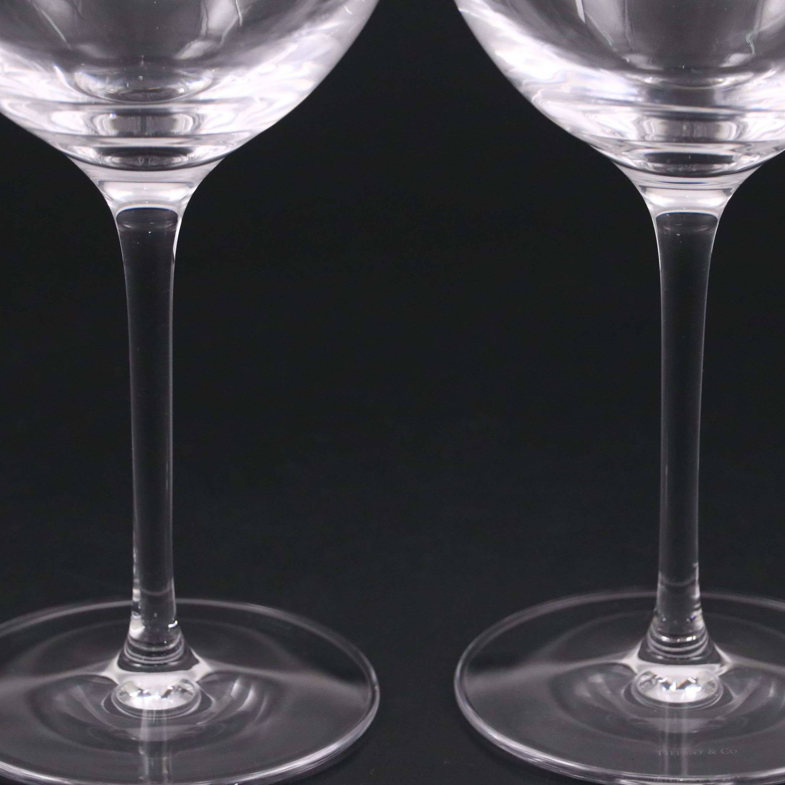 Tiffany & Co. Crystal Wine Glasses with Meito "Largo" China Serving Platter