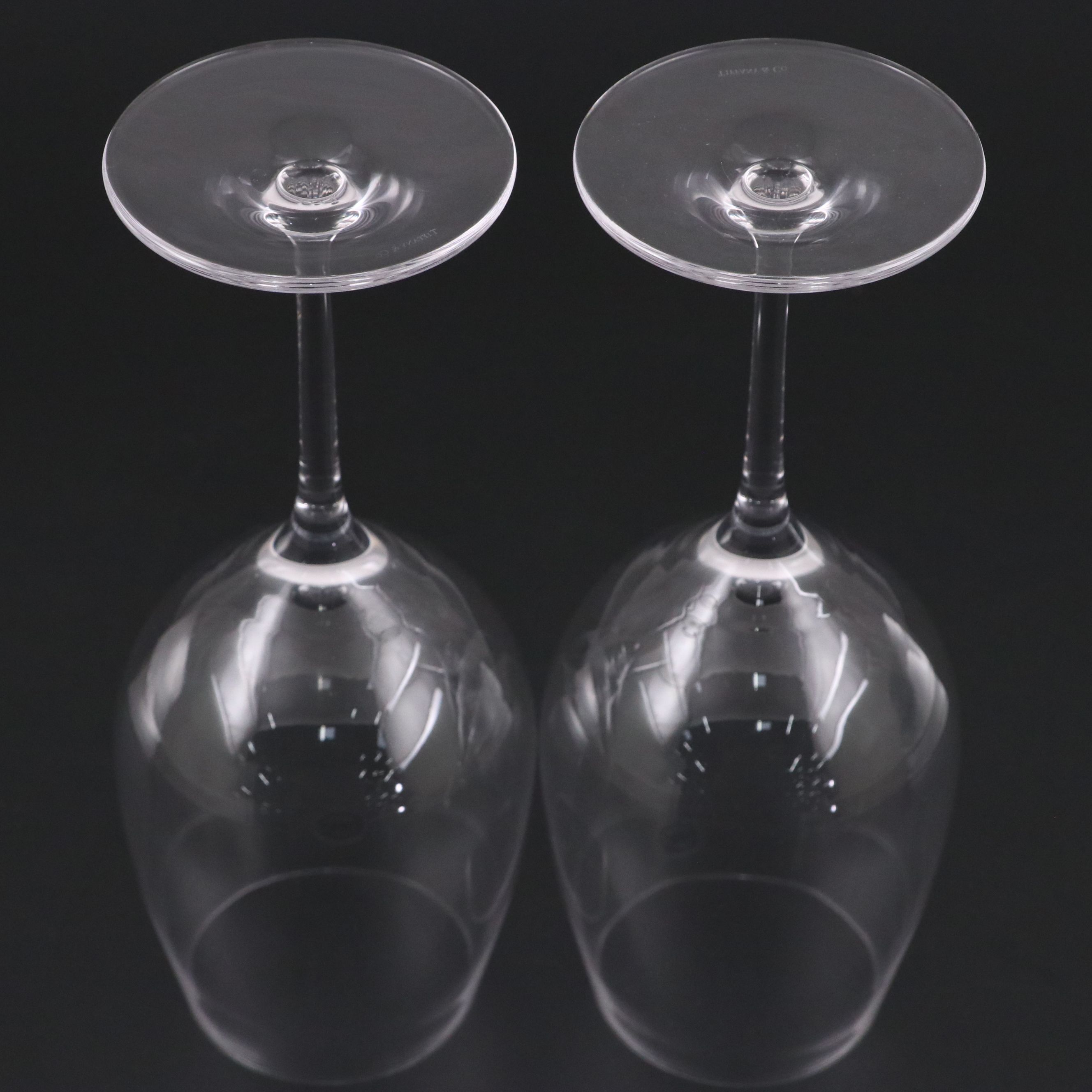 Tiffany & Co. Crystal Wine Glasses with Meito "Largo" China Serving Platter