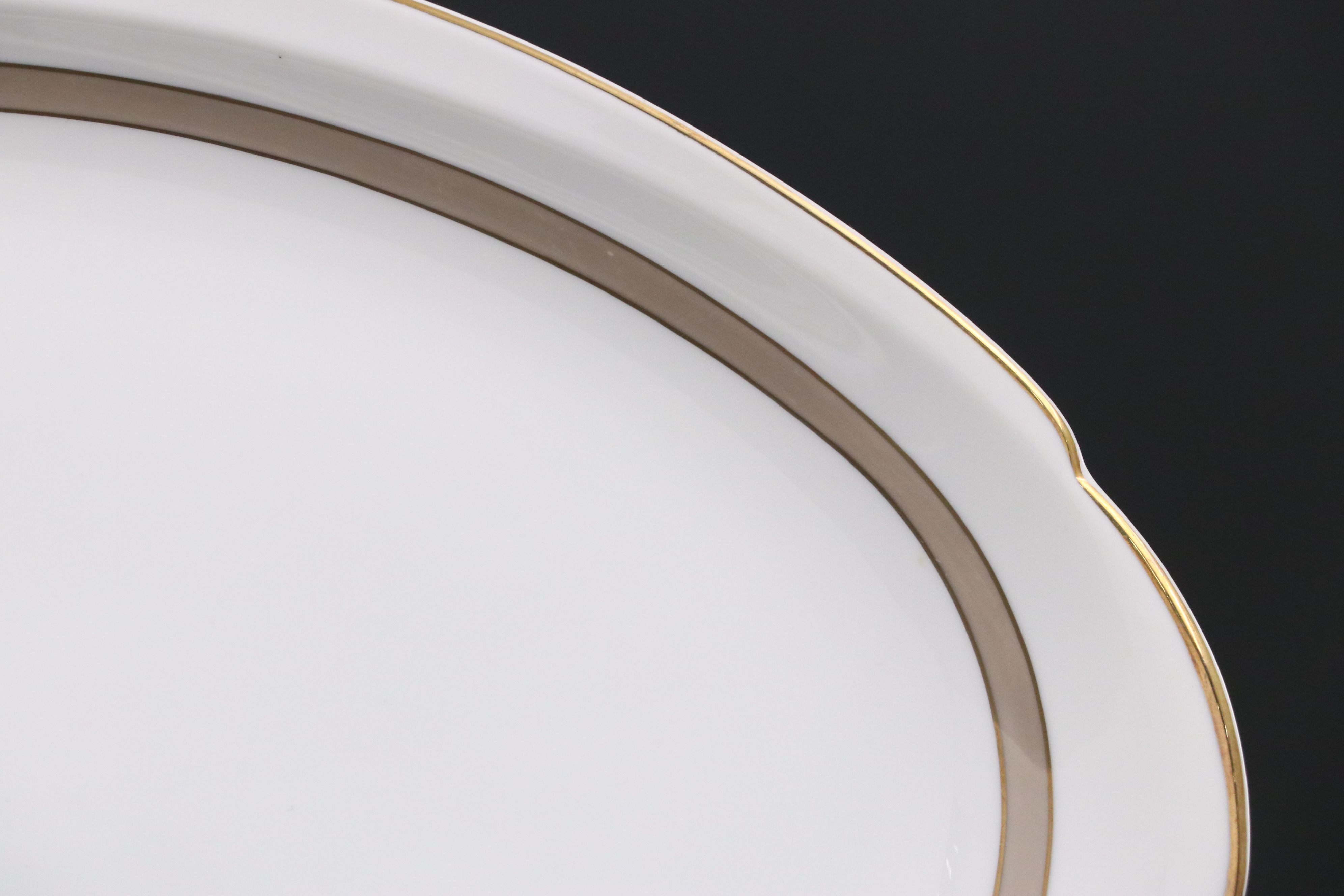 Tiffany & Co. Crystal Wine Glasses with Meito "Largo" China Serving Platter