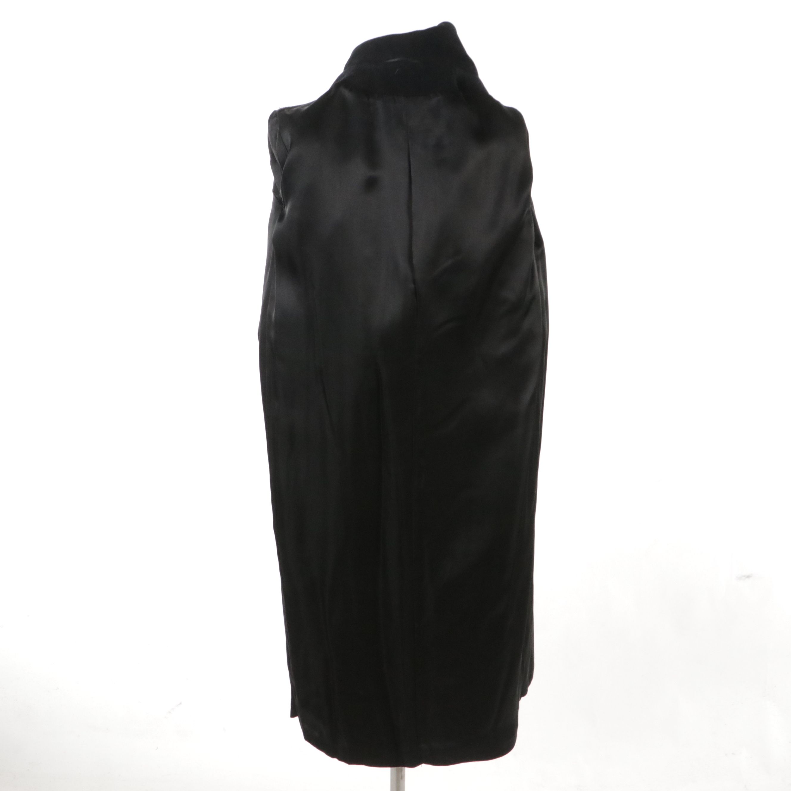 Saxton Hall Black Wool Blend Walker Coat and LRL Brown Leather Gloves