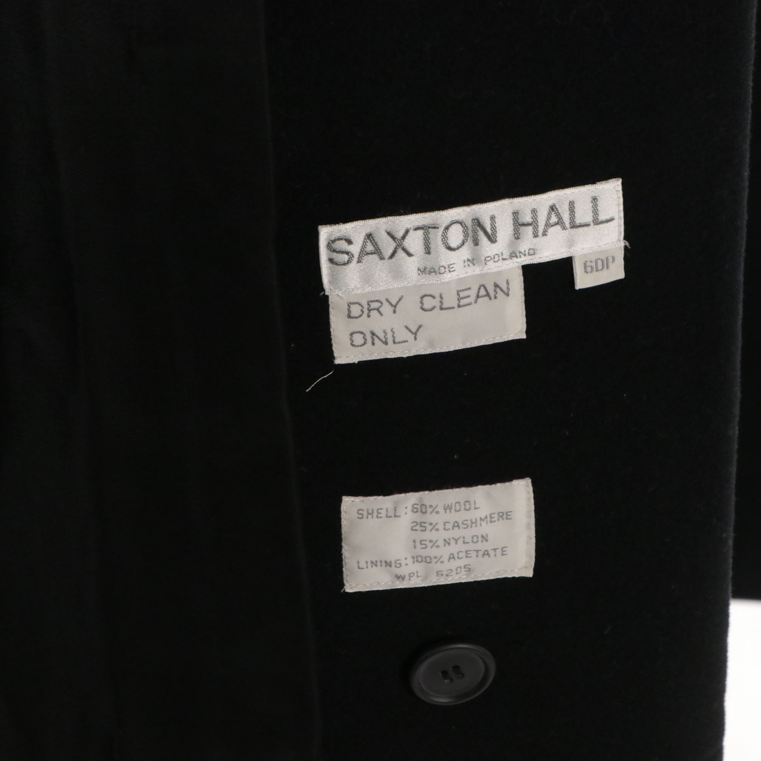 Saxton Hall Black Wool Blend Walker Coat and LRL Brown Leather Gloves