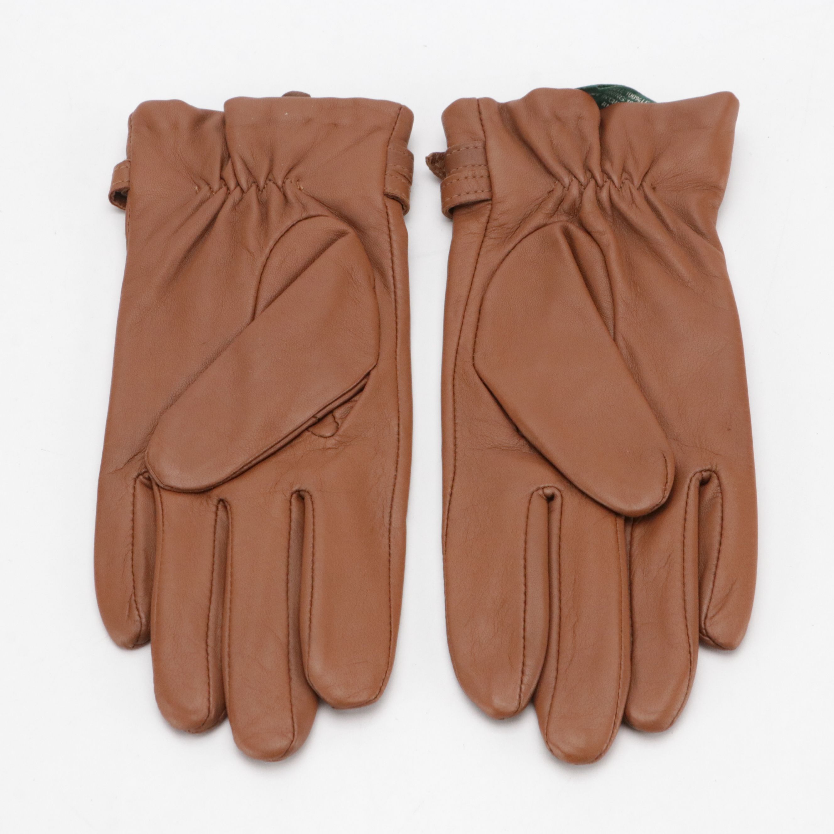 Saxton Hall Black Wool Blend Walker Coat and LRL Brown Leather Gloves