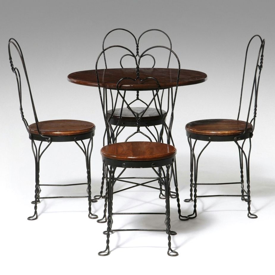 Five-Piece Victorian Style Ice Cream Parlor Bistro Set, Late 20th Century