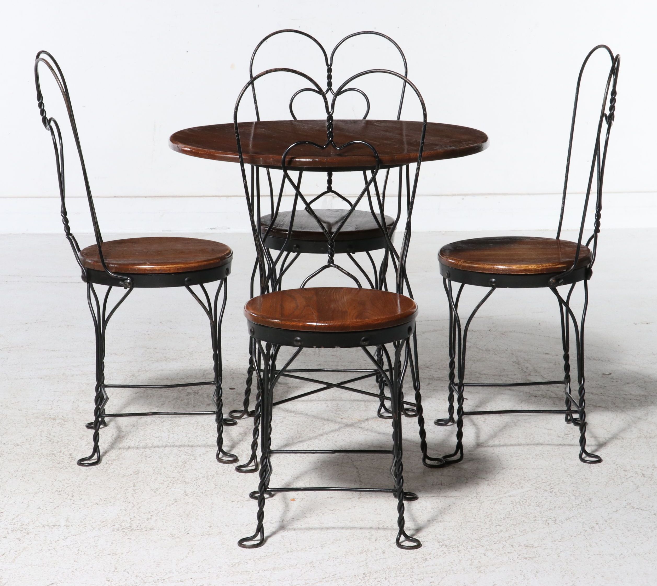 Five-Piece Victorian Style Ice Cream Parlor Bistro Set, Late 20th Century