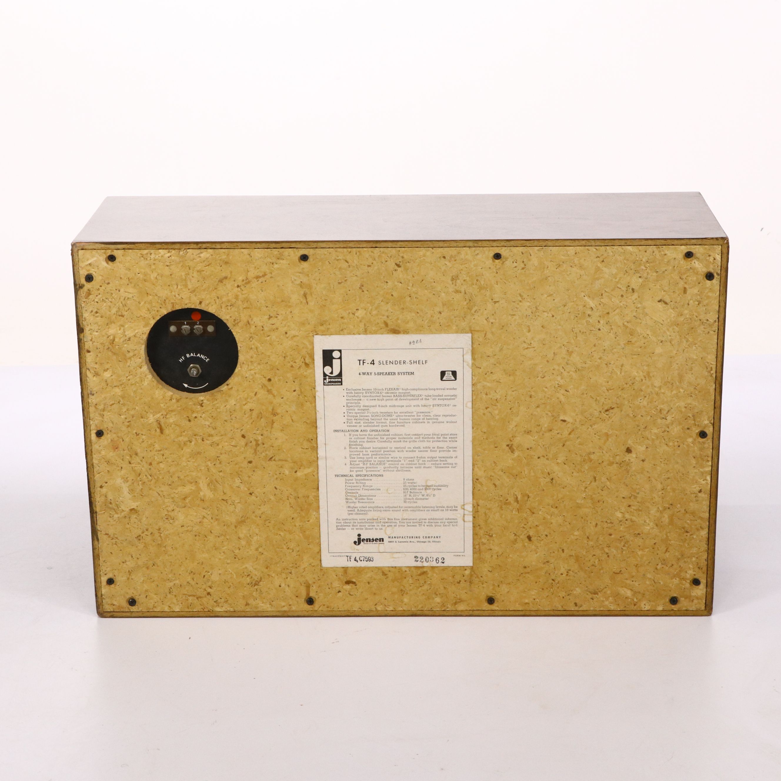 Jensen TF-4 Slender-Shelf Speakers