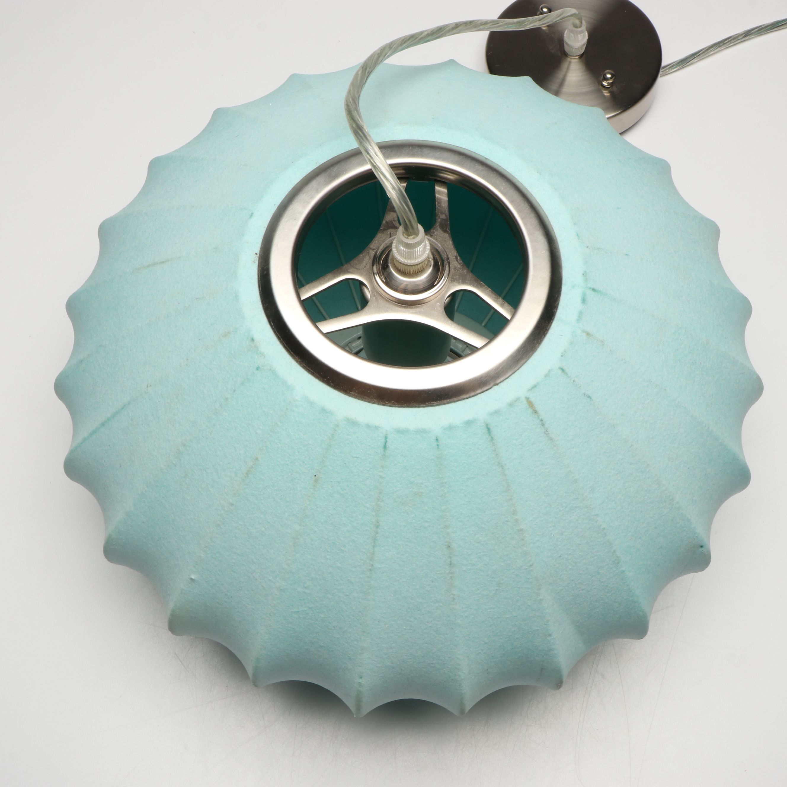 Mid Century Modern Style Saucer and Orb Pendant Lamps