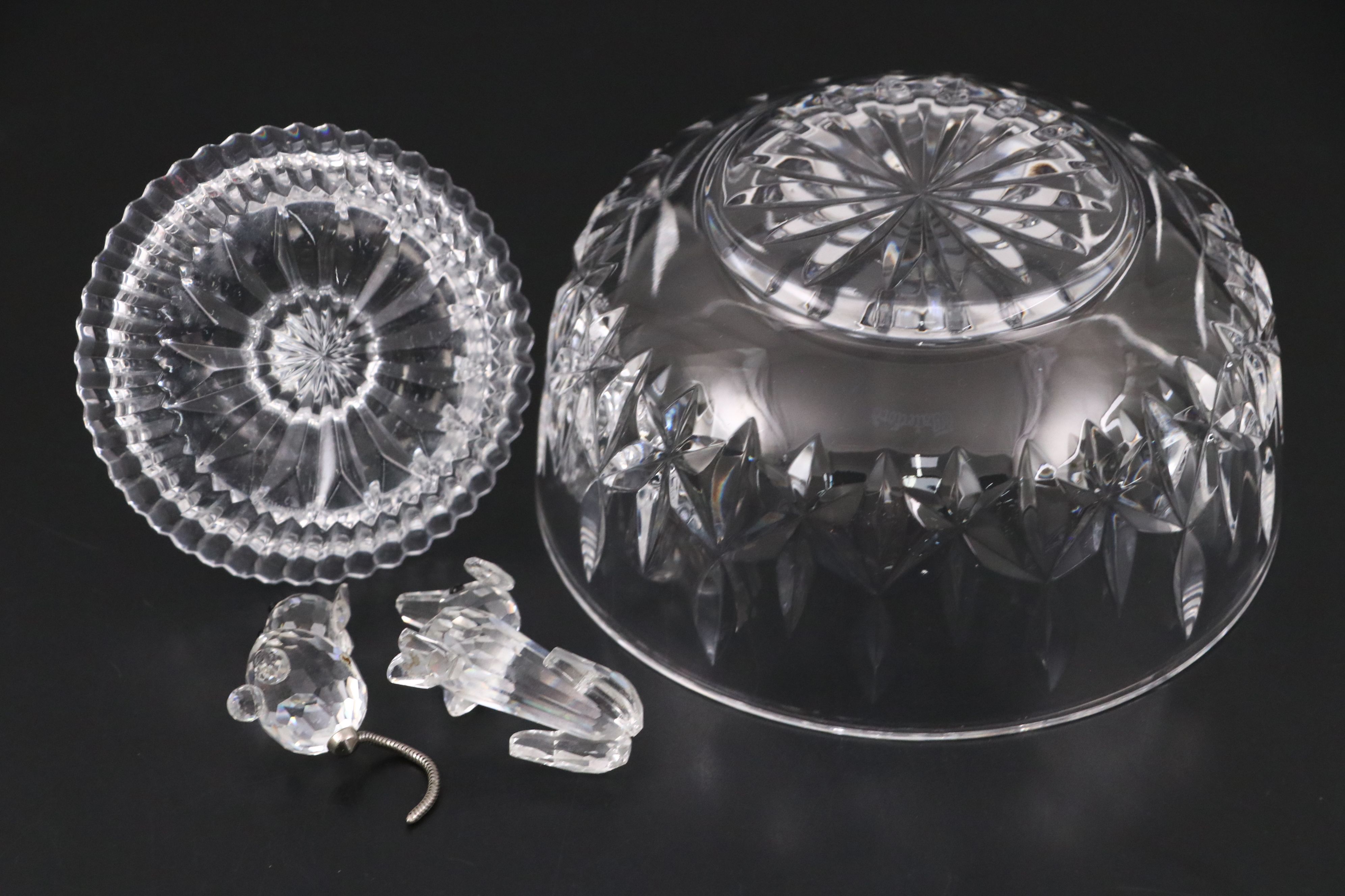 Waterford "Carlow" Bowl and Ring Holder, Mikasa Clock and More Crystal Décor