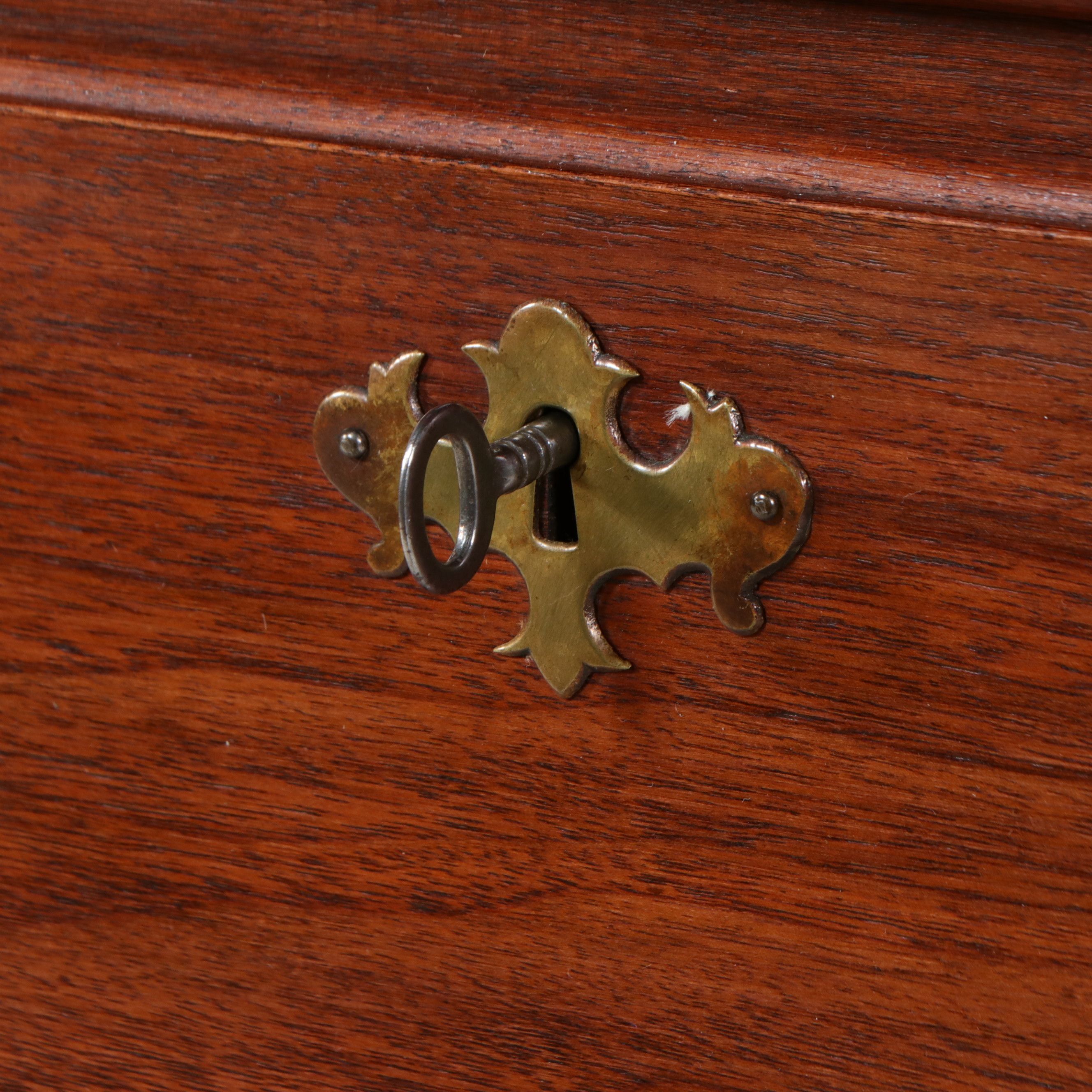 American Centennial Chippendale Style Mahogany Bonnet-Top Highboy