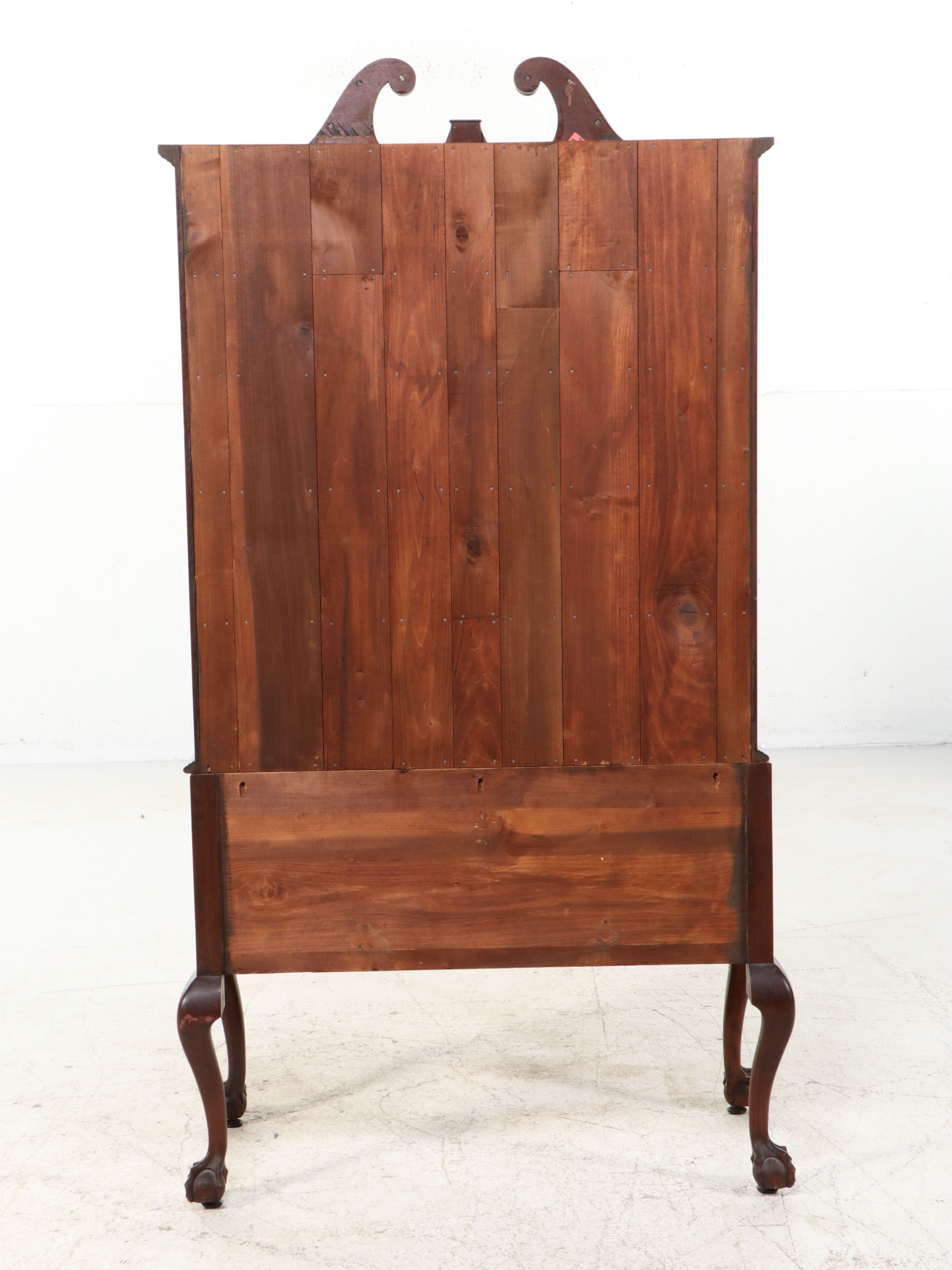 American Centennial Chippendale Style Mahogany Bonnet-Top Highboy