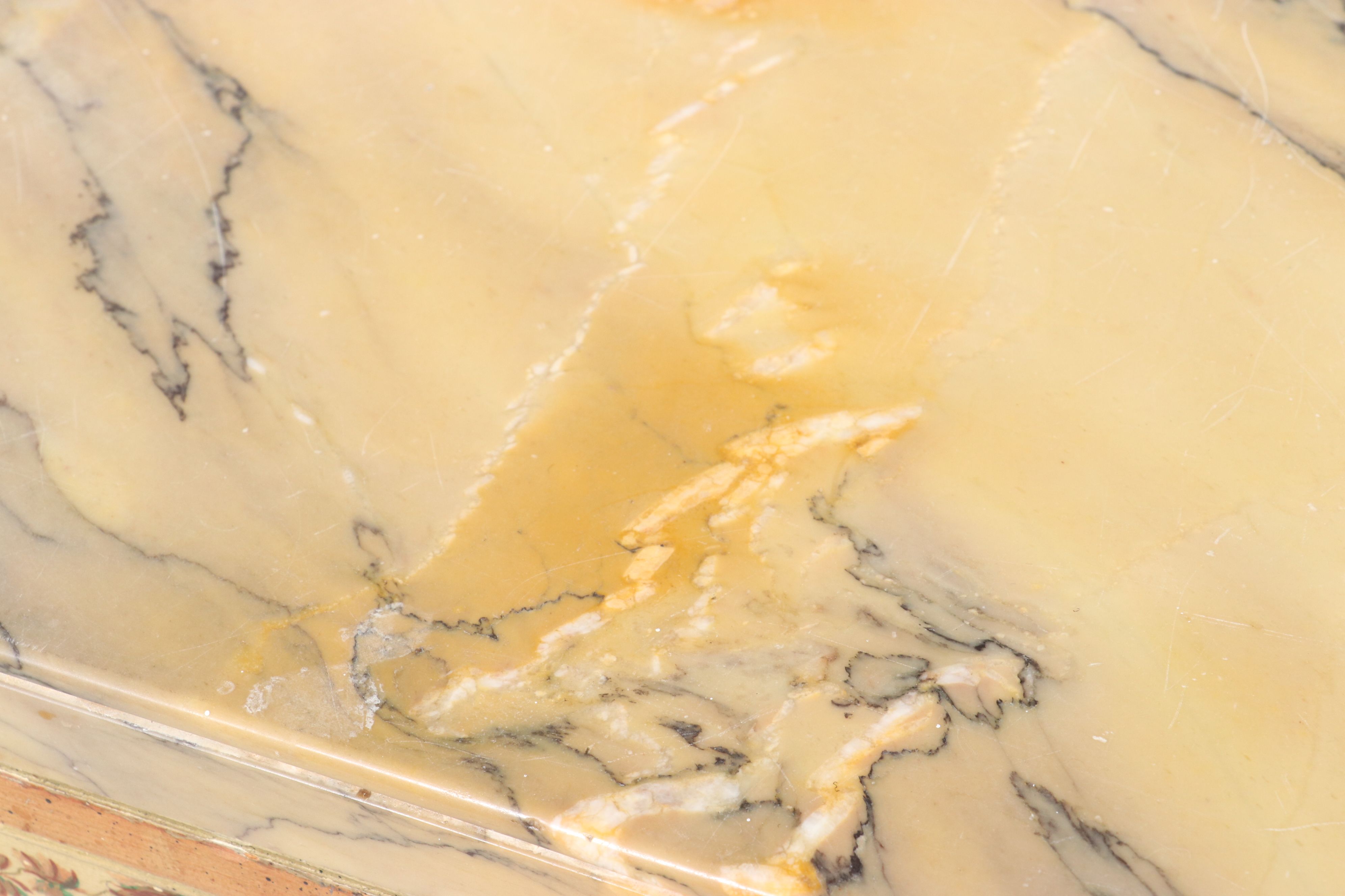 Adam Style Painted Decorated Marble Top Console Table, 20th Century