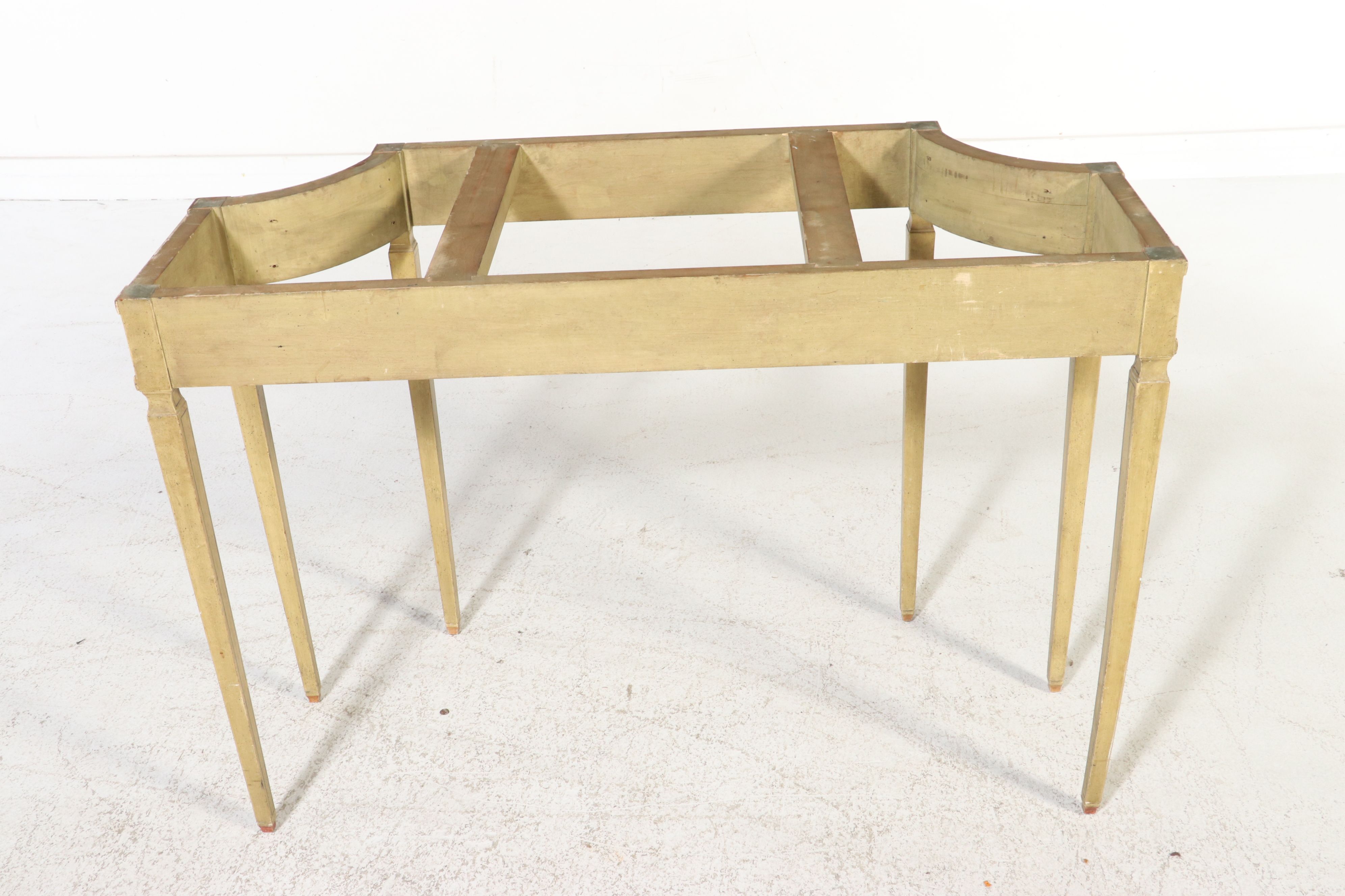 Adam Style Painted Decorated Marble Top Console Table, 20th Century