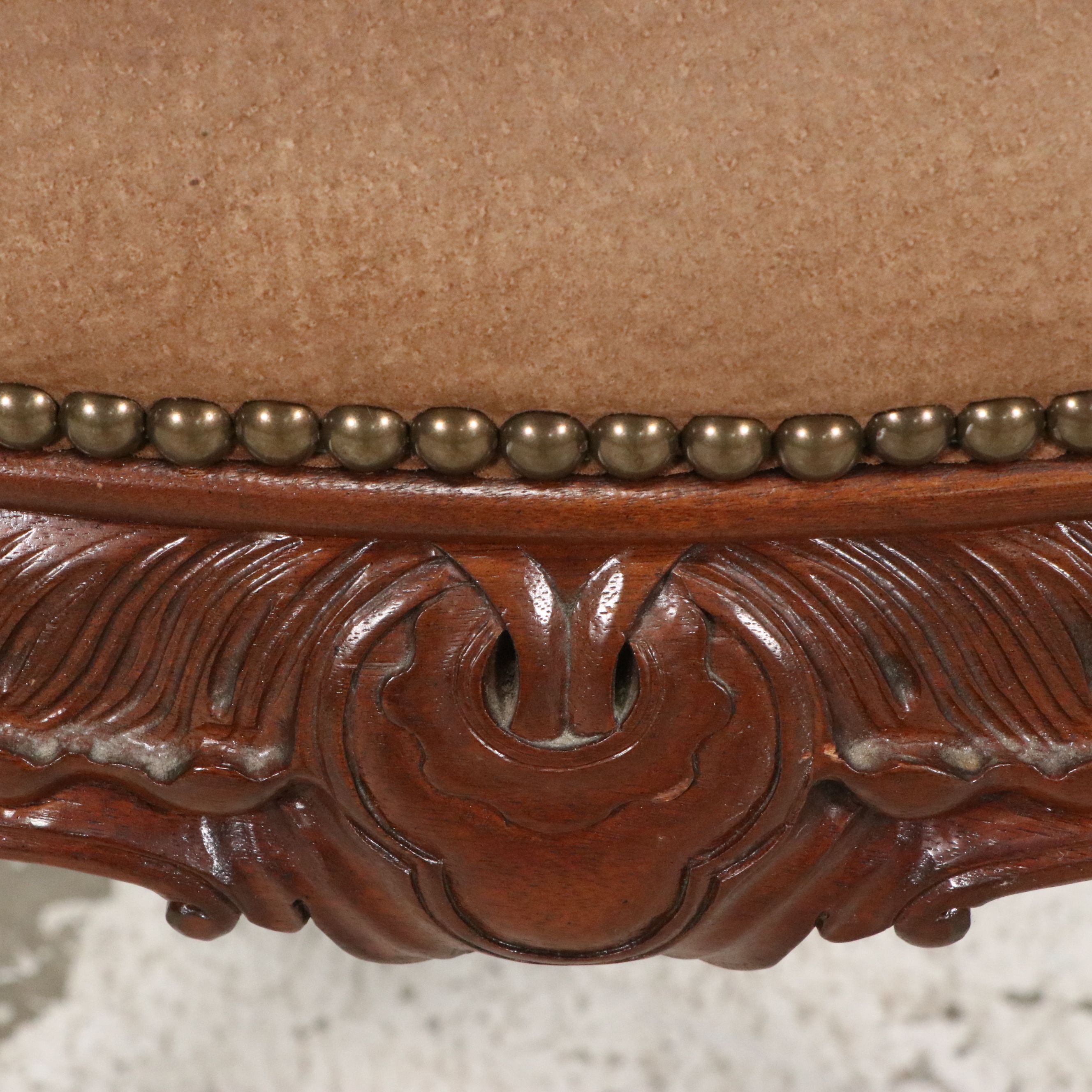 Chippendale Style Carved Mahogany Open Armchair, Late 20th Century